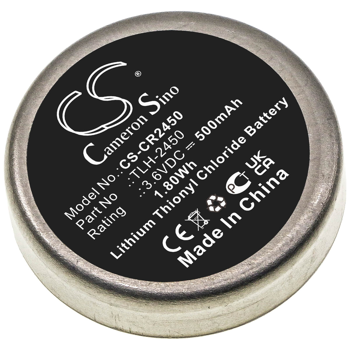 3.6V, Li-SOCl2, 500mAh, Equipment battery fits Testo, Tlh-2450, 184-T4, 1.8Wh Equipment, Survey, Test Cameron Sino Technology Limited