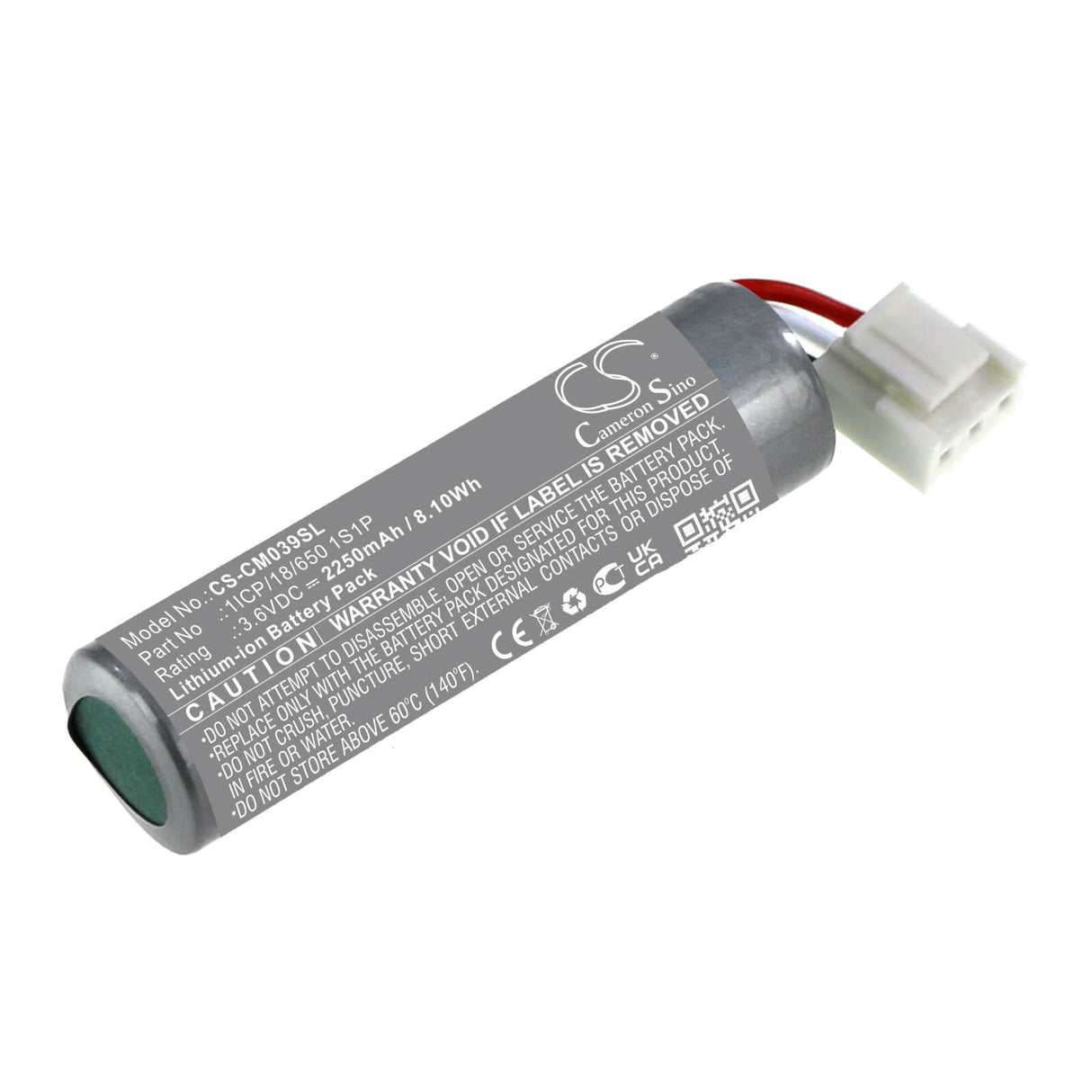3,6V, Li-ion, 2250mAh, Batterie Pack batterie compatible avec Custom Battery Packs, 1icp/18/650 1s1p, 8,1Wh Batterie Pack Cameron Sino Technology Limited