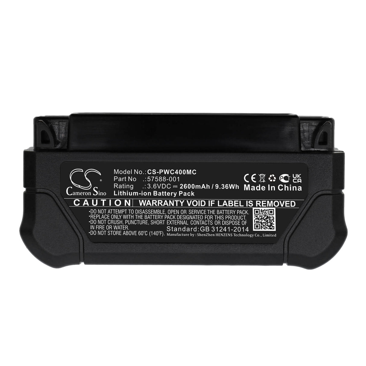3.6v, Li-ion, 2600mah, Battery Fits Panasonic I-pro Bwc4000 Body-worn Camera, Wv-bwc4000, 9.36wh Body Camera Cameron Sino Technology Limited (Suspended)