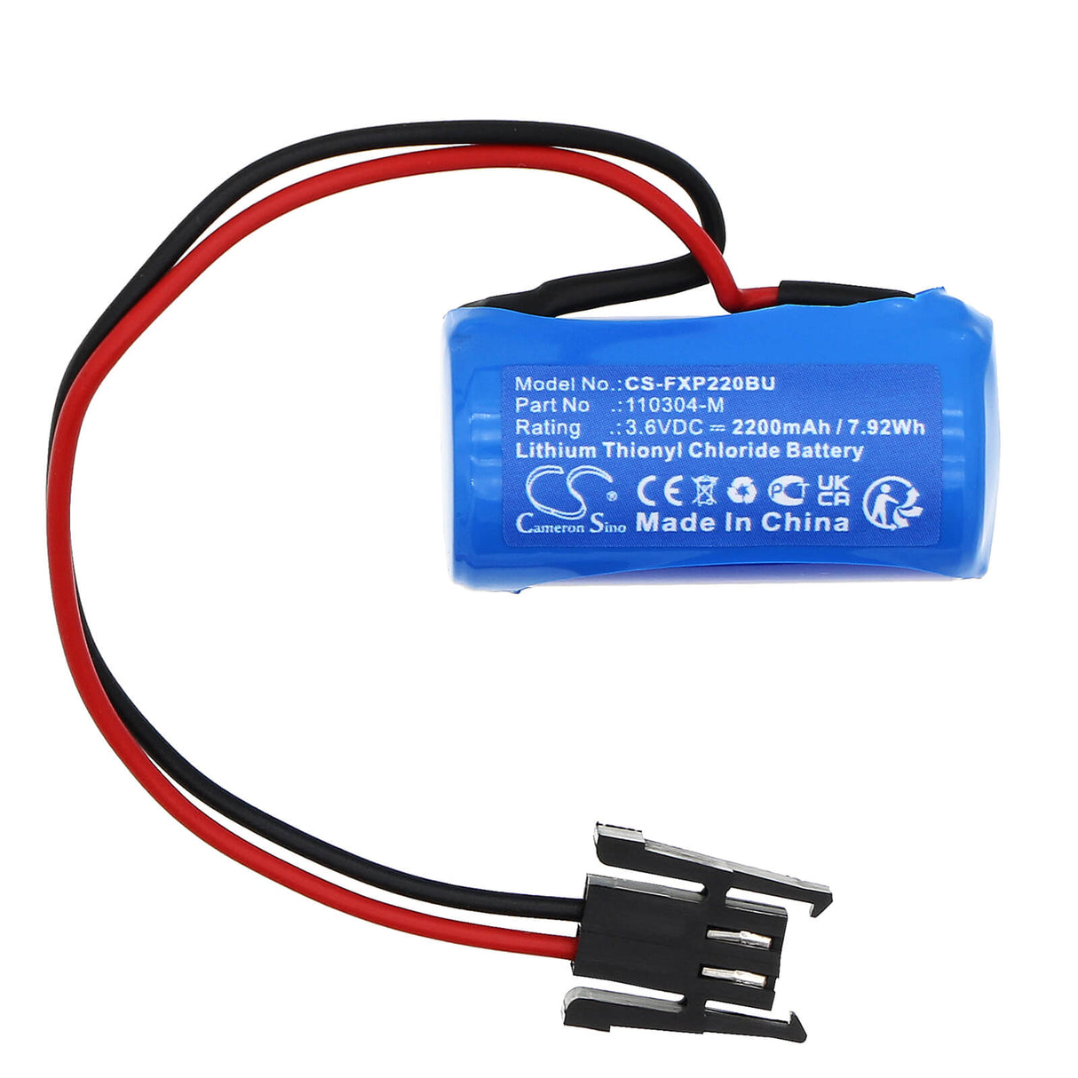 3,6v, Li-socl2, 2200mah, Batterie médicale compatible avec Fukada Ecg Analyzer Fcp2201g Memory, Fcp2101 Memory, 7,92wh Medical Cameron Sino Technology Limited (Médical)