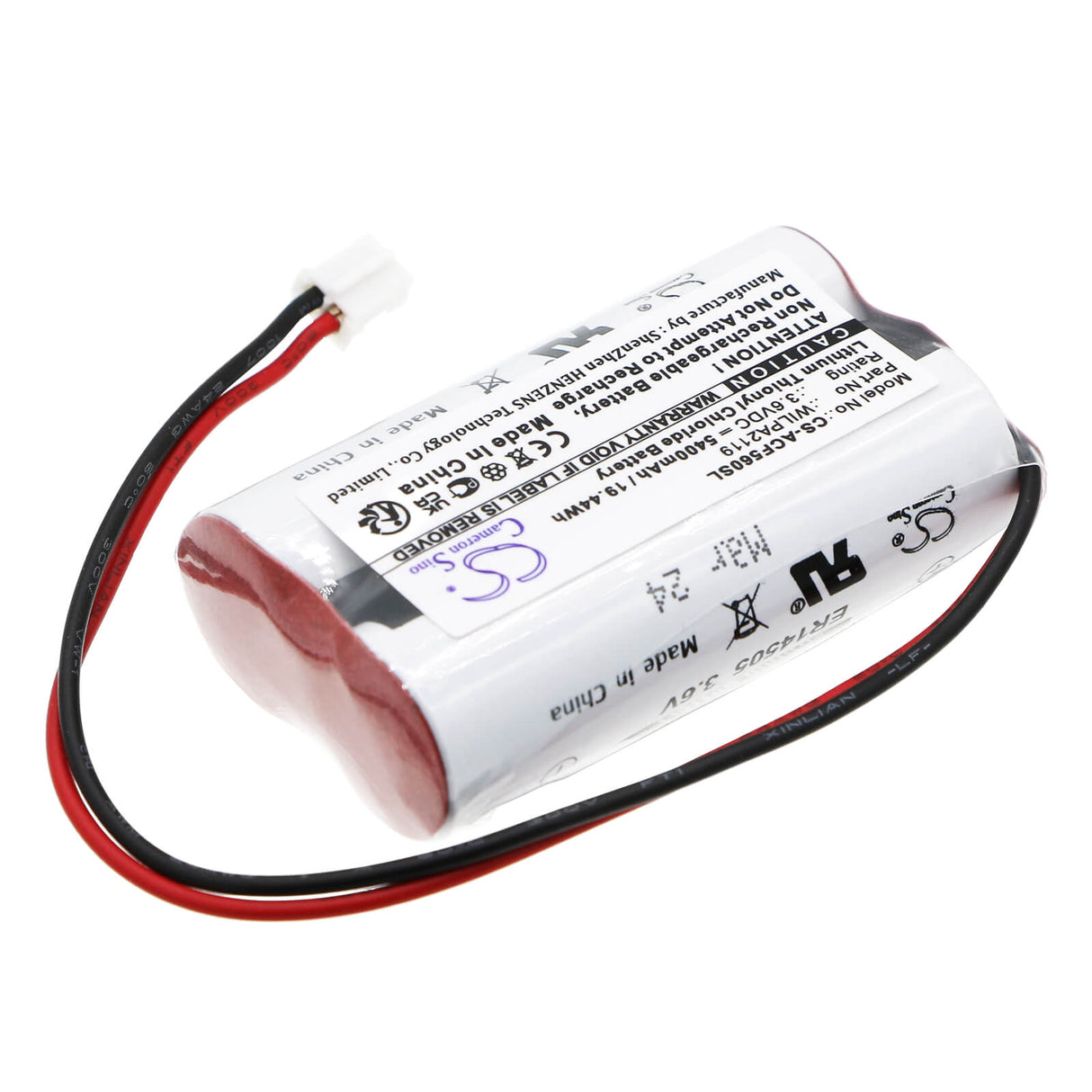 3.6V, Li-SOCl2, 5400mAh, Batterie d'équipement pour Actaris, Ktt310rf, Compteur Actaris 2 CF560, Cf560, 19.44Wh Équipement, Enquête, Test Cameron Sino Technology Limited