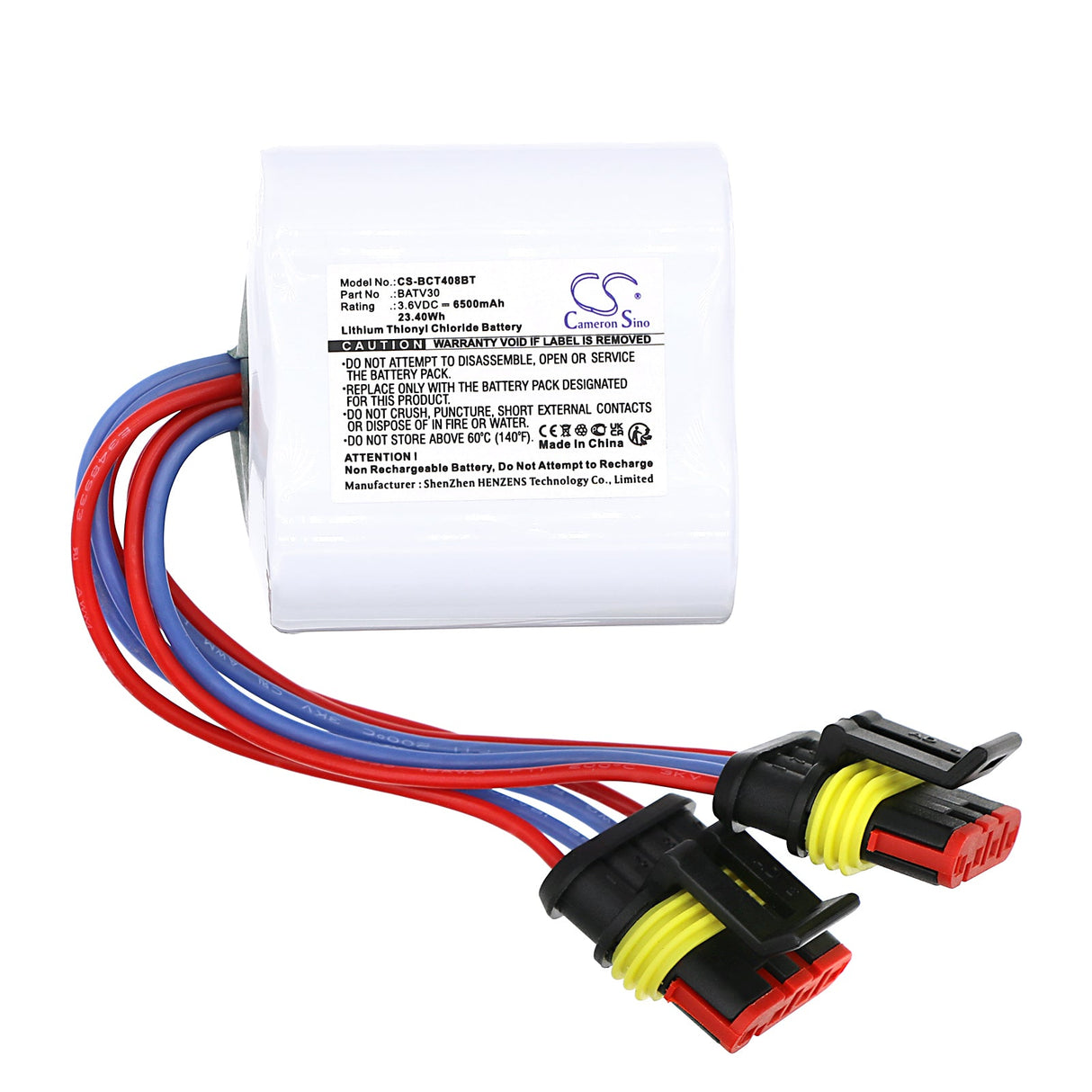3.6V, Li-SOCl2, 6500mAh, Alarm Battery Fits Daitem, 408-27d, 23.40Wh Alarm System Cameron Sino Technology Limited