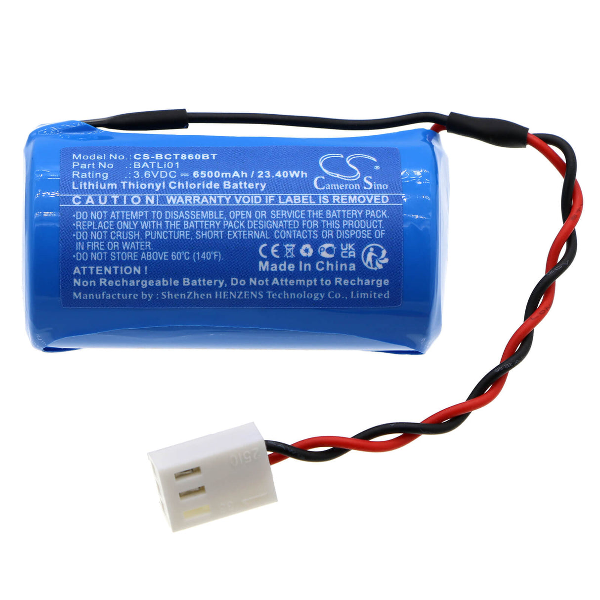 3.6v, Li-socl2, 6500mah, Alarm Battery Fits Daitem, D8000, D8101, 23.40wh Alarm System Cameron Sino Technology Limited