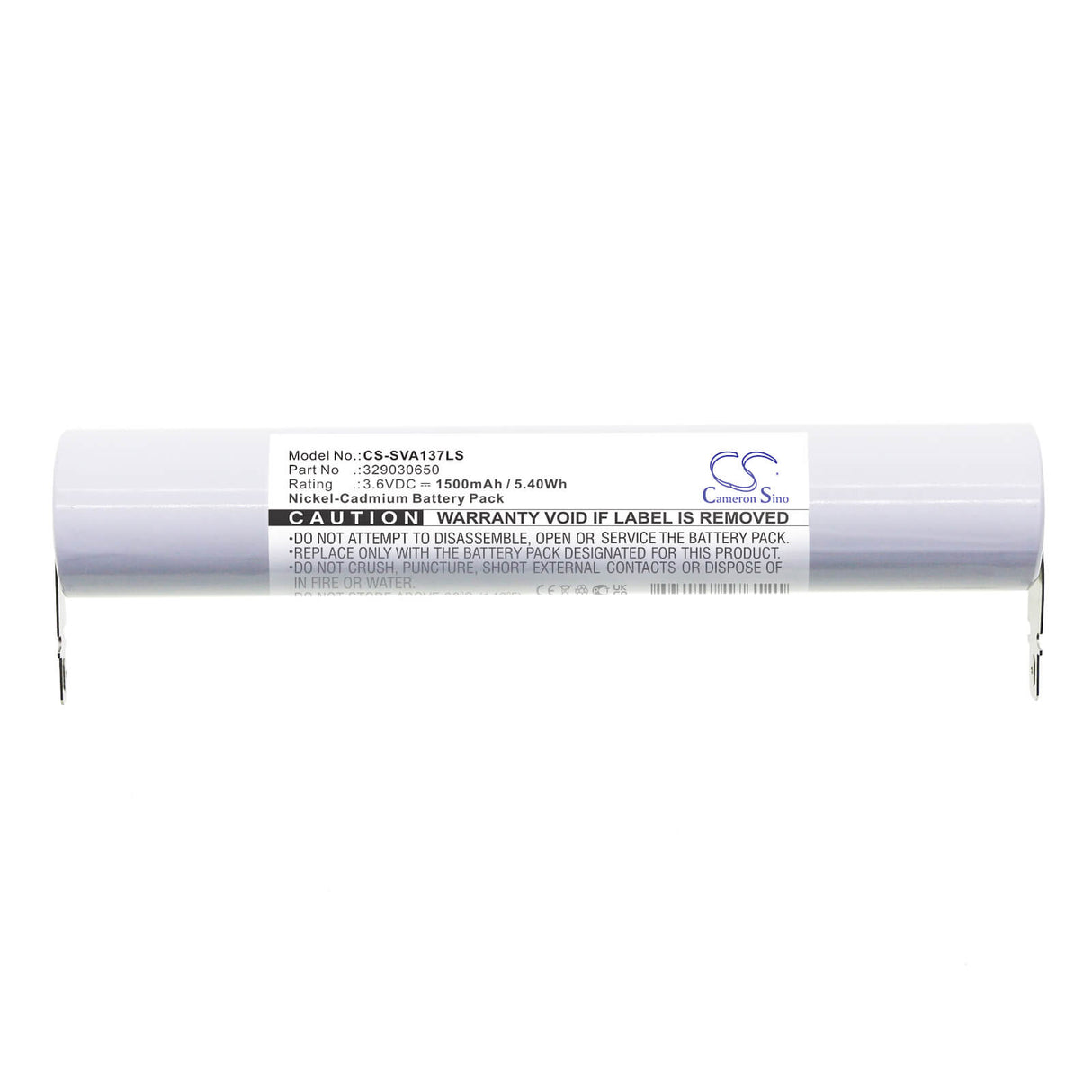 3.6V, Ni-CD, 1500mAh, Batterie d'éclairage de secours compatible avec Schneider, 329030650, Vtd137, 5.40Wh Éclairage d'urgence Cameron Sino Technology Limited
