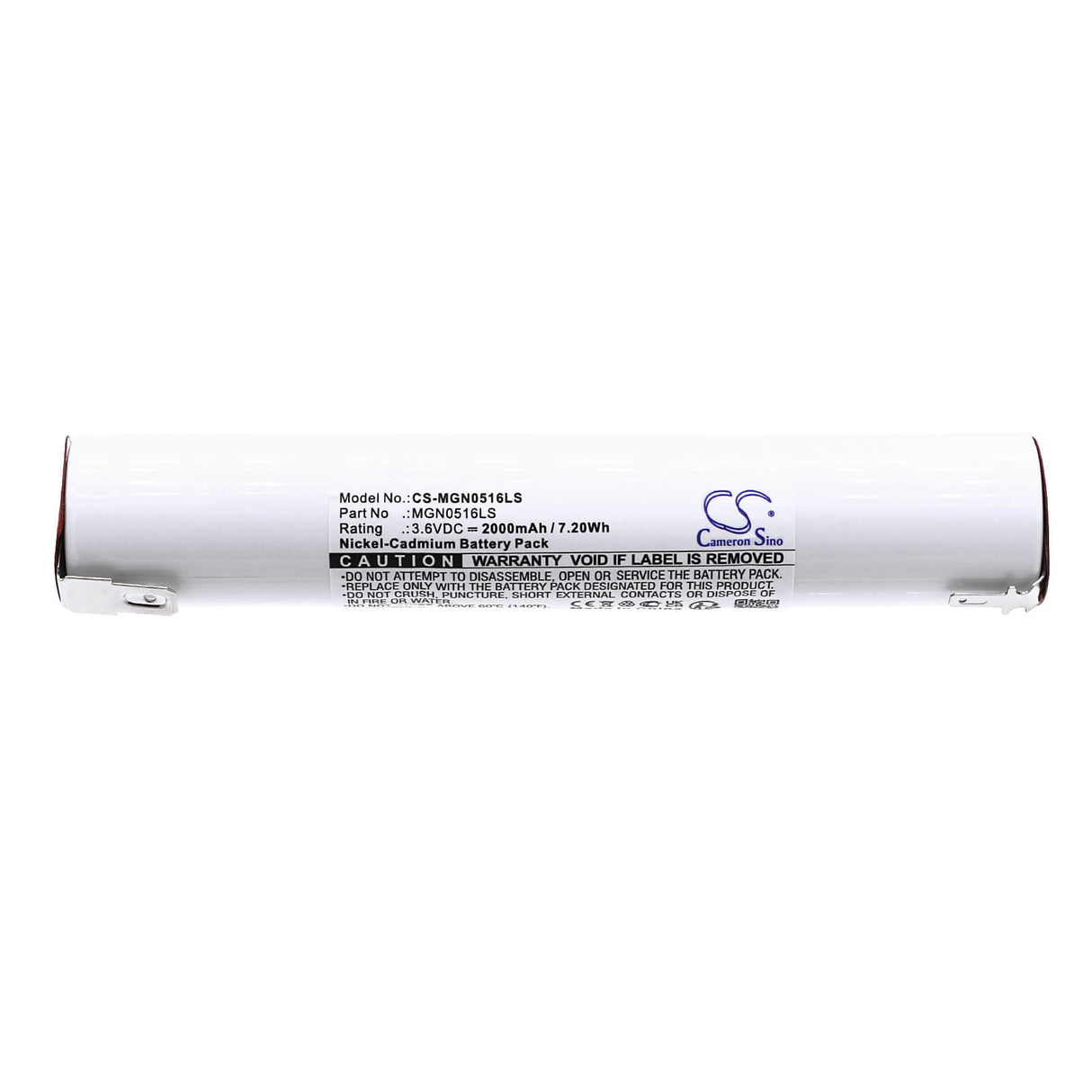 3.6V, Ni-CD, 2000mAh, Batterie d'éclairage de secours compatible avec Cameron Sino Technologies, CS-MGN0516LS, 7.20Wh Éclairage de secours Cameron Sino Technology Limited