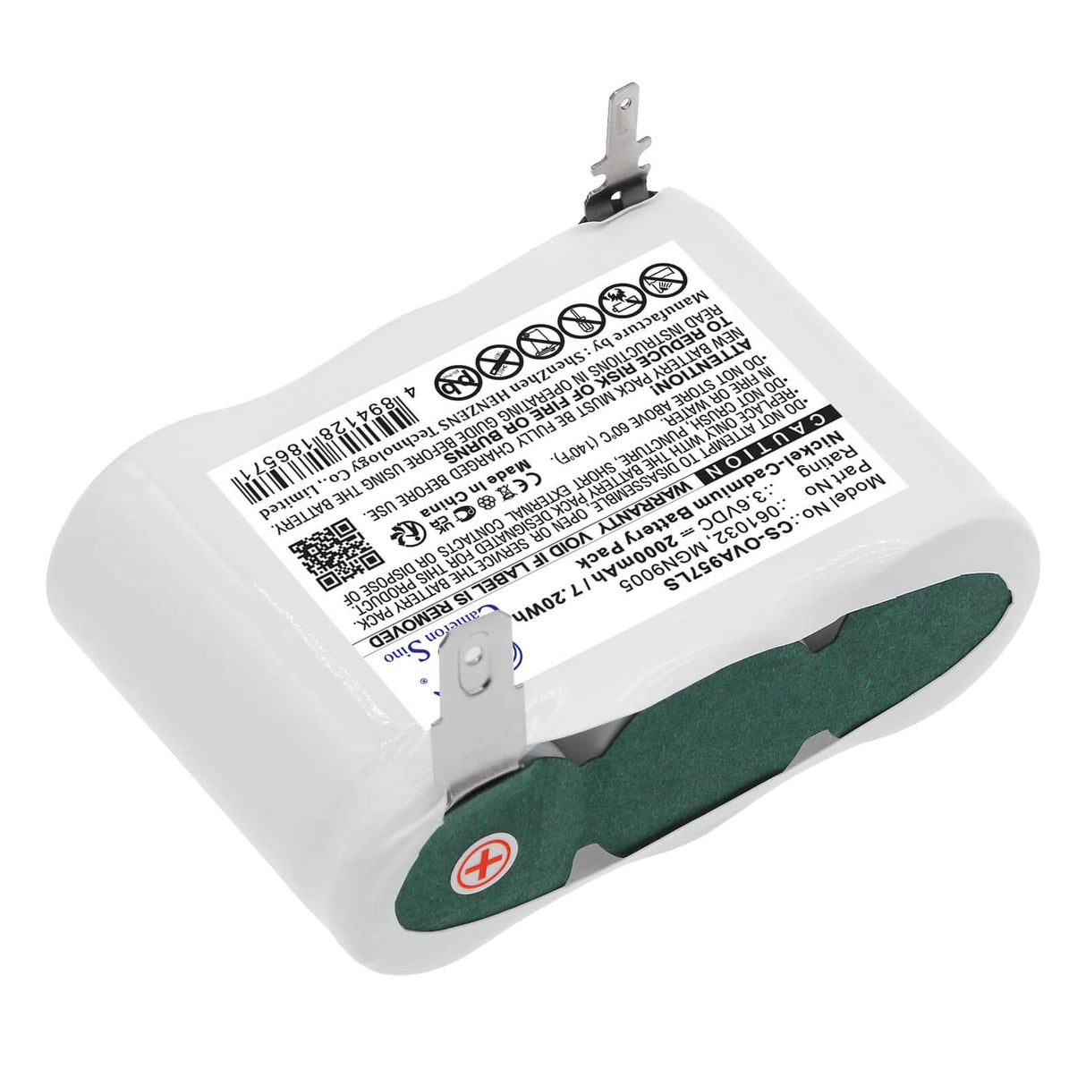 3.6V, Ni-CD, 2000mAh, batterie d'éclairage d'urgence compatible avec Legrand, 61032, 61032, 62540, 7.20Wh Éclairage d'urgence Cameron Sino Technology Limited