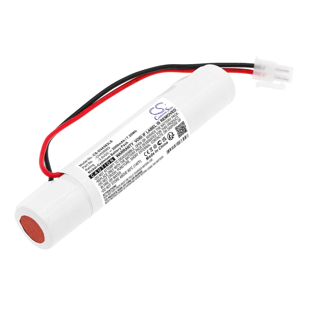 3.6V, Ni-CD, 2000mAh, Emergency Lighting battery fits Schneider, Ova58983, 58333, 58983, 7.20Wh Emergency Lighting Cameron Sino Technology Limited