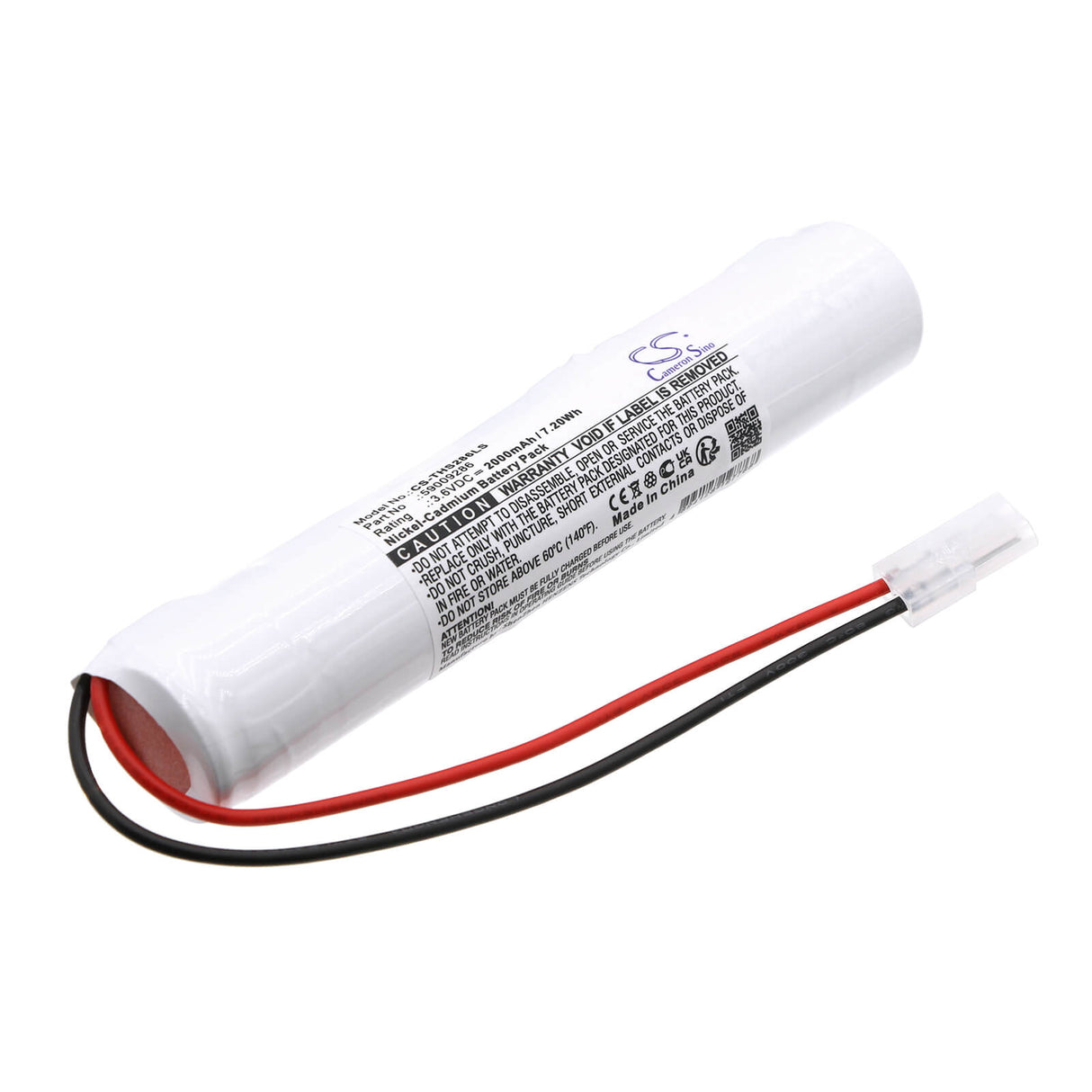 3.6V, Ni-CD, 2000mAh, Emergency Lighting battery fits Thorn Voyager, 59009286, Solid E3, Solid E3t, 7.20Wh Emergency Lighting Cameron Sino Technology Limited