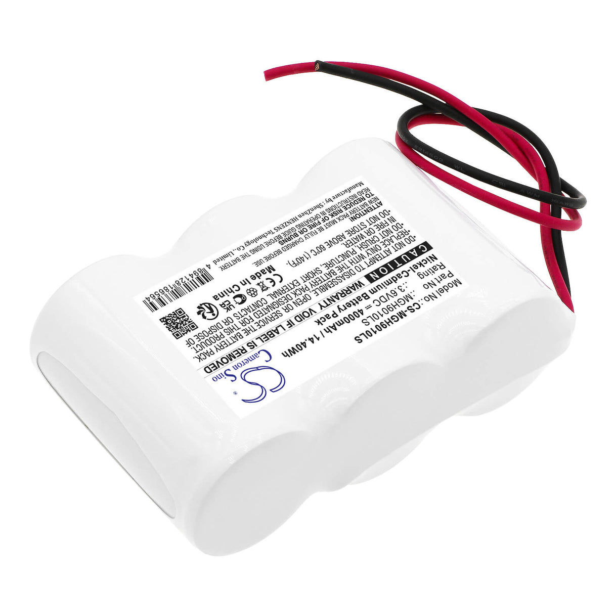 3,6V, Ni-CD, 4000mAh, batterie d'éclairage de secours compatible avec Cameron Sino Technologies, CS-MGH9010LS, 14,40Wh Éclairage de secours Cameron Sino Technology Limited