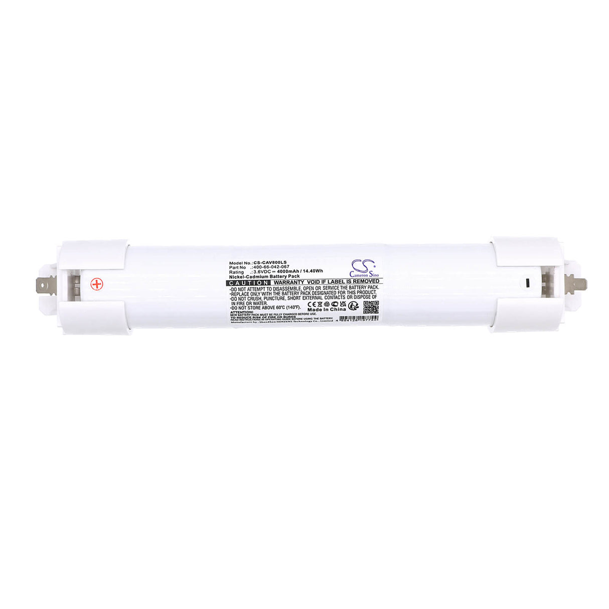 3.6V, Ni-CD, 4000mAh, Batterie d'éclairage de secours compatible avec Ceag, 400-66-042-067, Pro Vl8 Cgline, Vl8 Cgline, 14.40Wh Éclairage de secours Cameron Sino Technology Limited