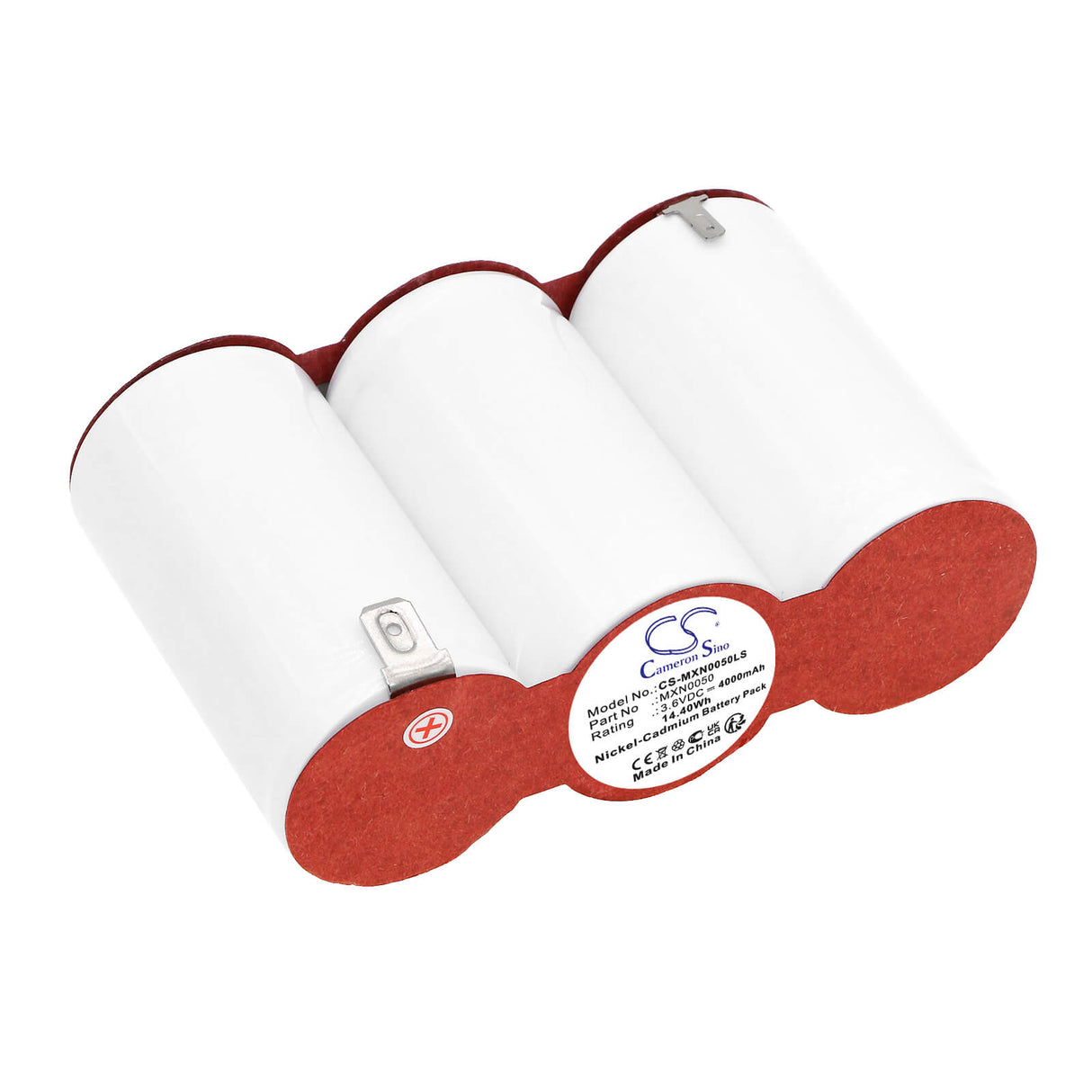 3,6V, Ni-CD, 4000mAh, Batterie d'éclairage de secours compatible avec Ura, Legrand, Mxn0050, 131607, 137973, 14,40Wh Éclairage de secours Cameron Sino Technology Limited