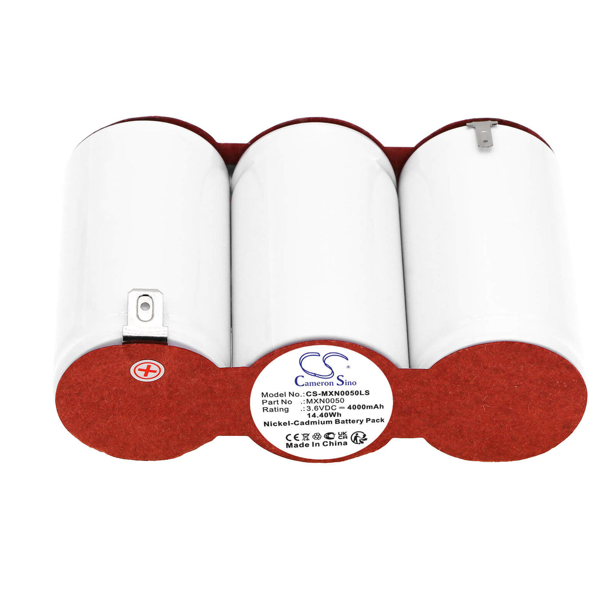 3,6V, Ni-CD, 4000mAh, Batterie d'éclairage de secours compatible avec Ura, Legrand, Mxn0050, 131607, 137973, 14,40Wh Éclairage de secours Cameron Sino Technology Limited