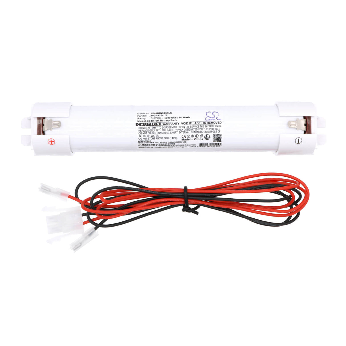 3.6V, Ni-CD, 4000mAh, Batterie d'éclairage de secours compatible avec Cameron Sino Technologies, CS-MGN9034LS, 14.40Wh Éclairage de secours Cameron Sino Technology Limited