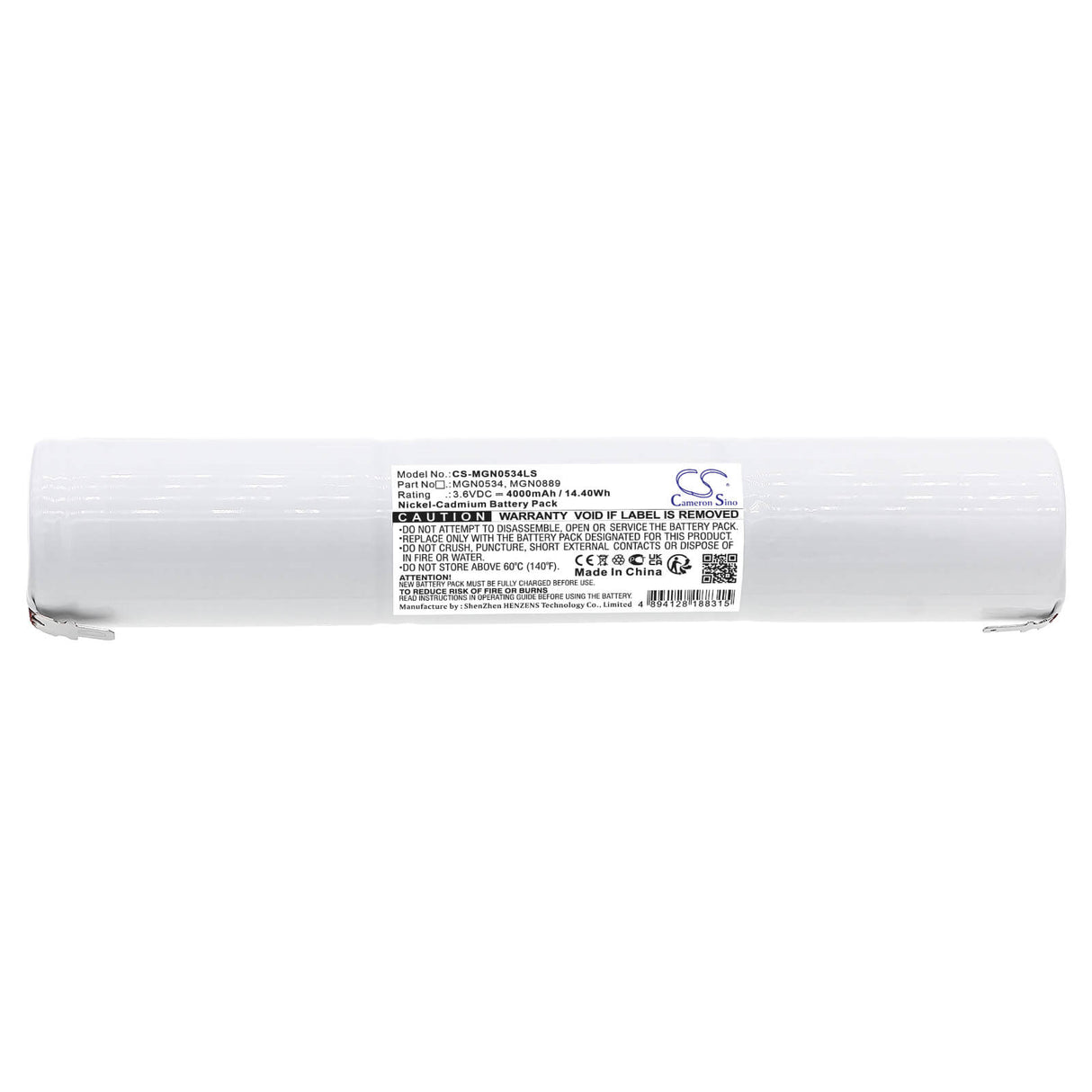 3.6V, Ni-CD, 4000mAh, Batterie d'éclairage de secours compatible avec Schneider, Mgn0534, 130041, 131176, 14.40Wh Éclairage de secours Cameron Sino Technology Limited
