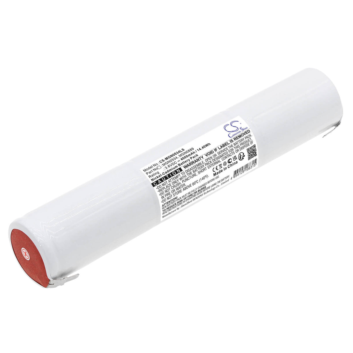 3.6V, Ni-CD, 4000mAh, Batterie d'éclairage de secours compatible avec Schneider, Mgn0534, 130041, 131176, 14.40Wh Éclairage de secours Cameron Sino Technology Limited
