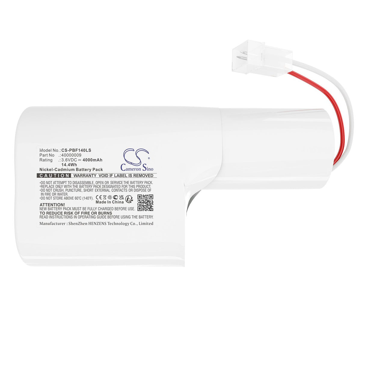 3,6V, Ni-CD, 4000mAh, batterie d'éclairage d'urgence compatible avec Philips, 40000009, Bodine Pcf14004, 14,4Wh Éclairage d'urgence Cameron Sino Technology Limited