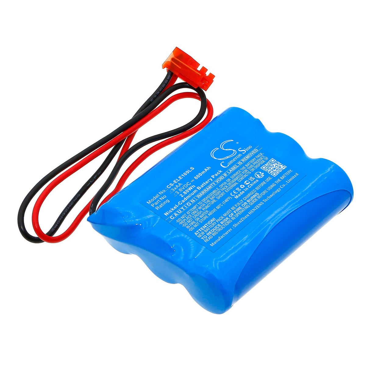 3,6V, Ni-CD, 800mAh, Batterie d'éclairage d'urgence compatible avec Elxteu, 3xaa, Meilleur éclairage de sortie d'urgence S, 2,88Wh Éclairage d'urgence Cameron Sino Technology Limited