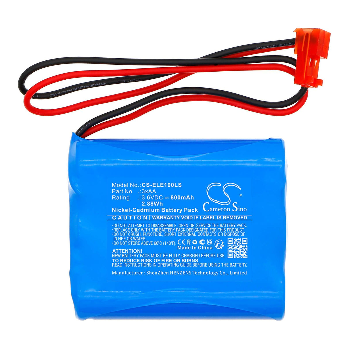 3,6V, Ni-CD, 800mAh, Batterie d'éclairage d'urgence compatible avec Elxteu, 3xaa, Meilleur éclairage de sortie d'urgence S, 2,88Wh Éclairage d'urgence Cameron Sino Technology Limited