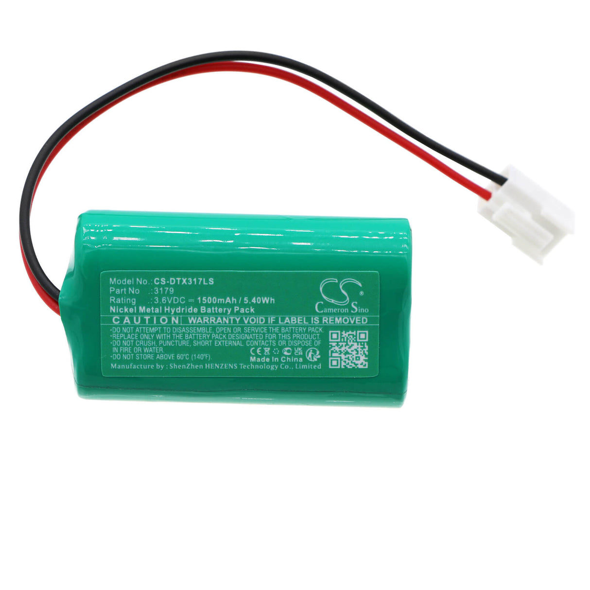 3.6V, Ni-MH, 1500mAh, Batterie d'éclairage de secours compatible avec Dotlux, 3179, Exitmulti 3177, 5.40Wh Éclairage de secours Cameron Sino Technology Limited