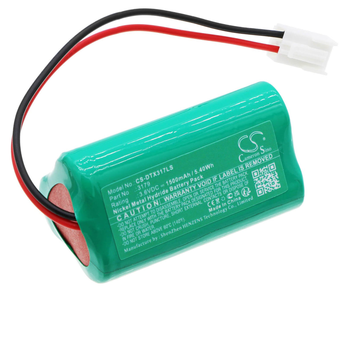 3.6V, Ni-MH, 1500mAh, Batterie d'éclairage de secours compatible avec Dotlux, 3179, Exitmulti 3177, 5.40Wh Éclairage de secours Cameron Sino Technology Limited