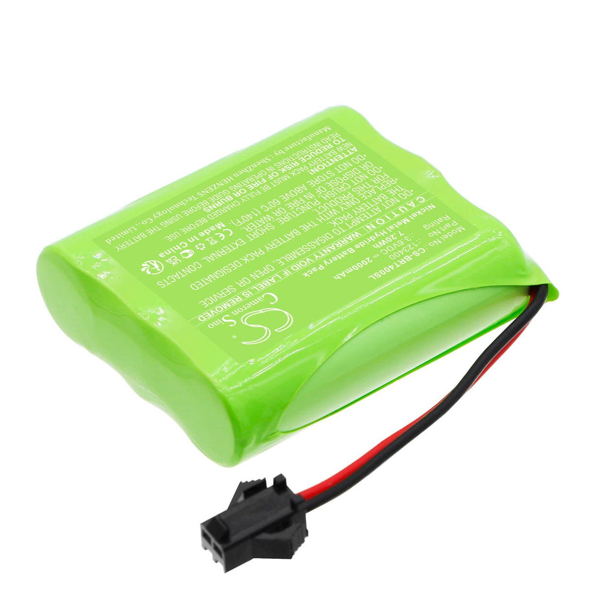 3,6V, Ni-MH, 2000mAh, batterie de miroir cosmétique compatible avec Bravat, 123400, 413610, 413810, 7,2Wh Miroir cosmétique Cameron Sino Technology Limited