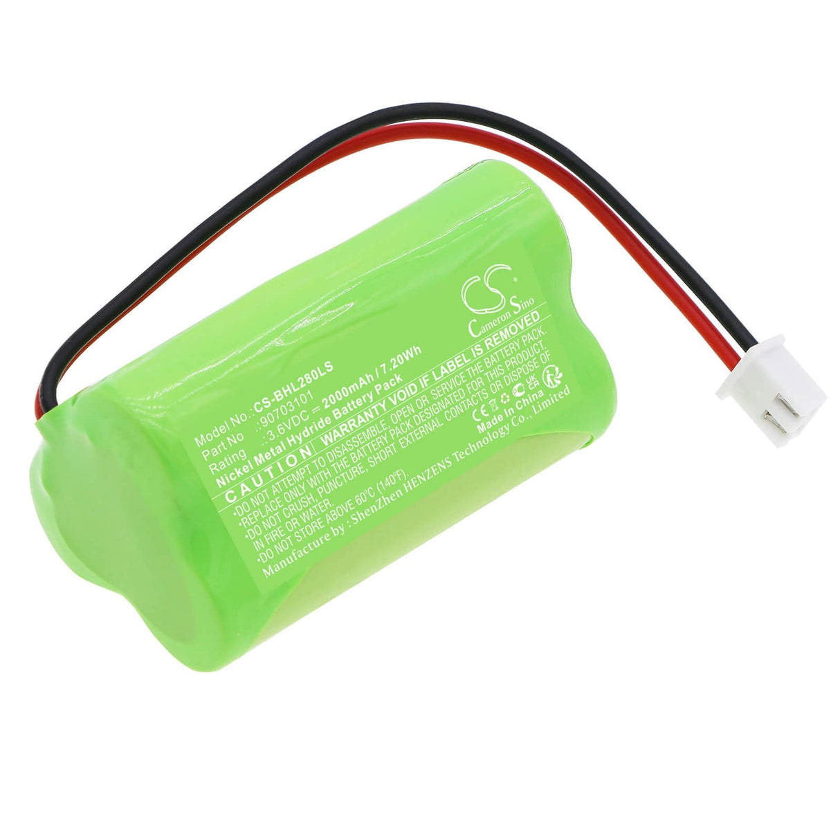 3.6V, Ni-MH, 2000mAh, Emergency Lighting battery fits Brennstuhl, Pansan, 90703801, 5020, 5020-c, 7.20Wh Emergency Lighting Cameron Sino Technology Limited