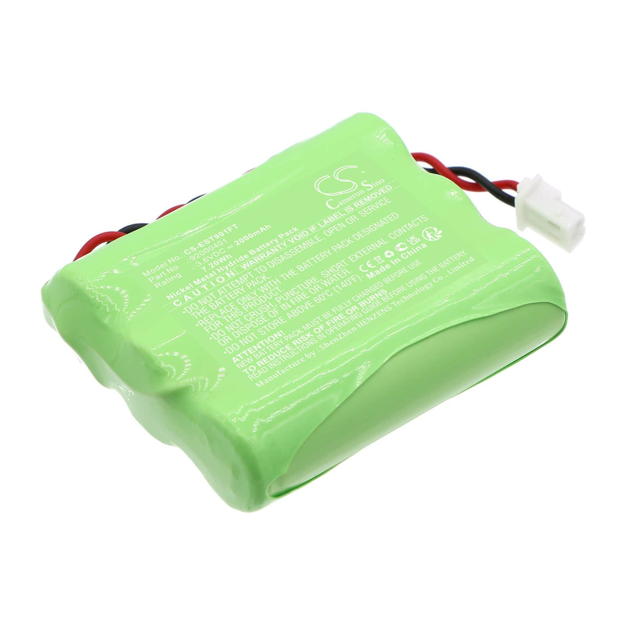 3.6V, Ni-MH, 2000mAh, Solar Battery battery fits Esotec, 92000401, 101100, 901021, 7.2Wh Solar Battery Cameron Sino Technology Limited
