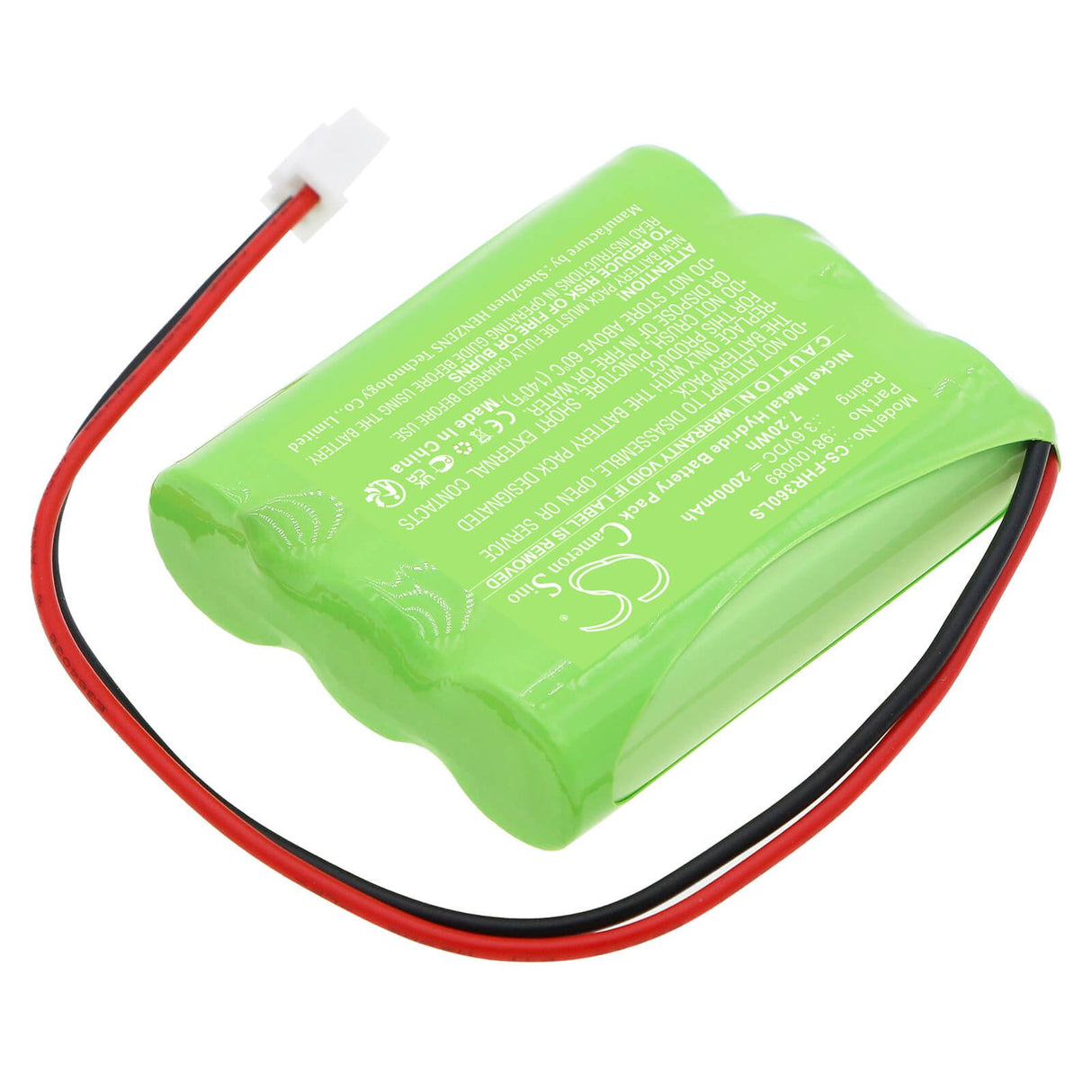 3,6V, Ni-MH, 2000mAh, Batterie d'éclairage de secours compatible avec Fischer, 98100089, Ap-0360-0100-aa-nc-01, 7,20Wh Éclairage de secours Cameron Sino Technology Limited