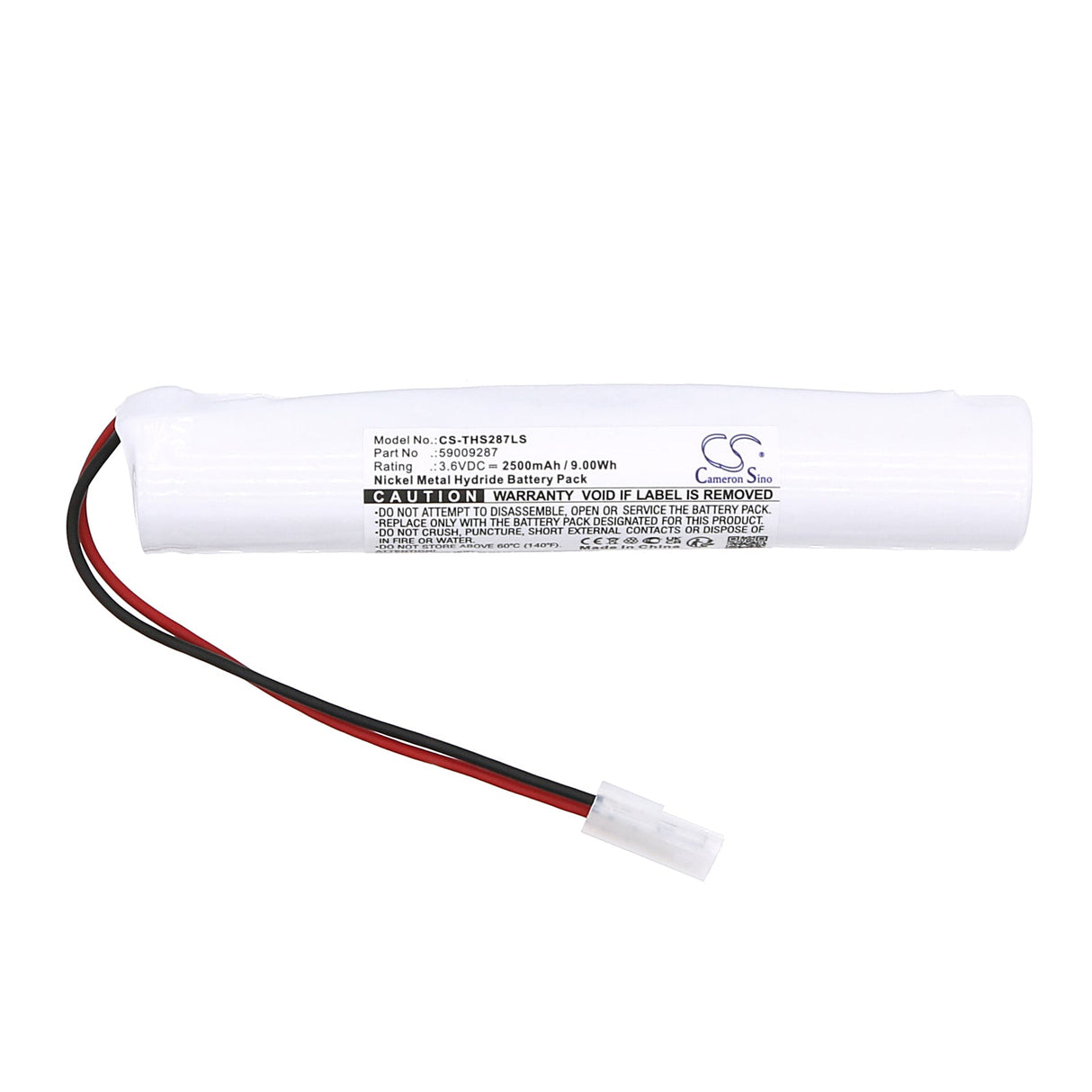 3,6V, Ni-MH, 2500mAh, batterie d'éclairage de secours compatible avec Thorn Voyager, 59009287, Solid E3d, 9,00Wh Éclairage de secours Cameron Sino Technology Limited