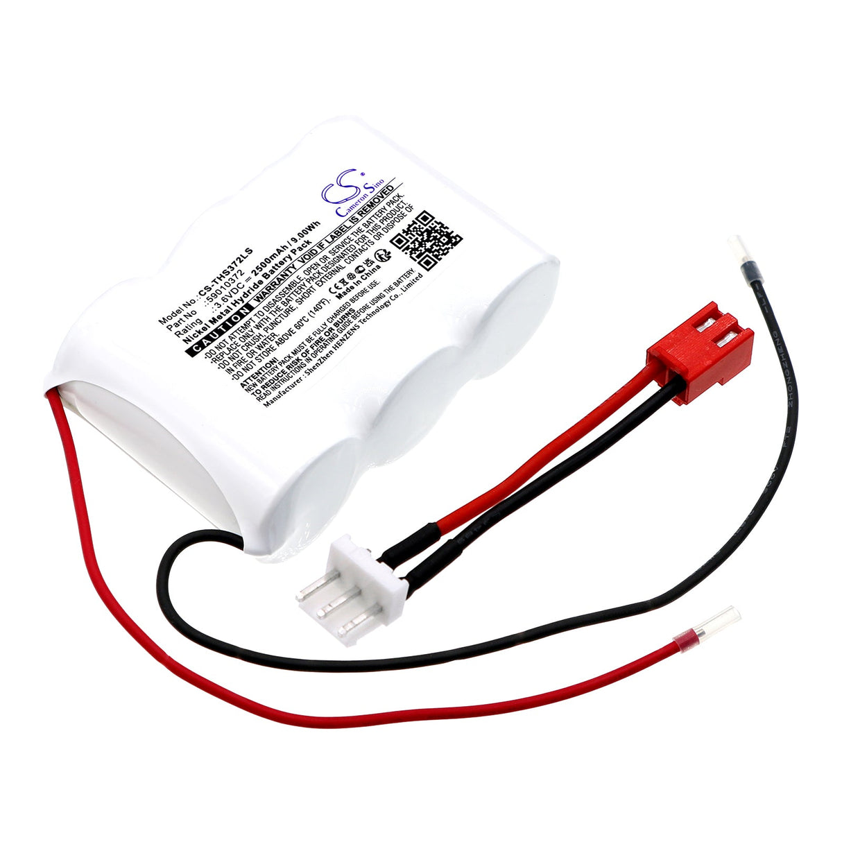 3.6V, Ni-MH, 2500mAh, Batterie d'éclairage de secours compatible avec Thorn Voyager, 59010372, Star Cs 3 Sbs 135/160mm, 9.00Wh Éclairage de secours Cameron Sino Technology Limited