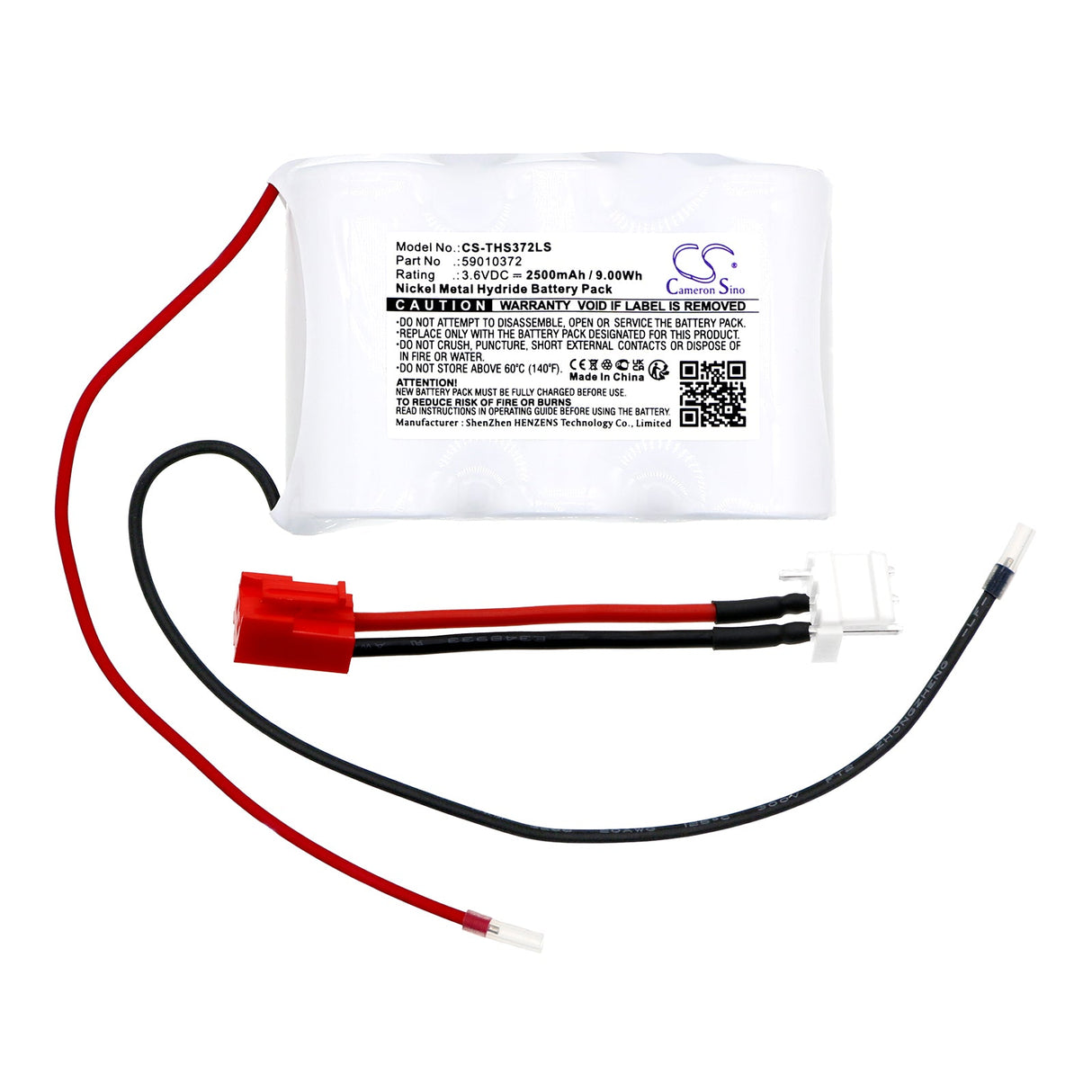 3.6V, Ni-MH, 2500mAh, Batterie d'éclairage de secours compatible avec Thorn Voyager, 59010372, Star Cs 3 Sbs 135/160mm, 9.00Wh Éclairage de secours Cameron Sino Technology Limited