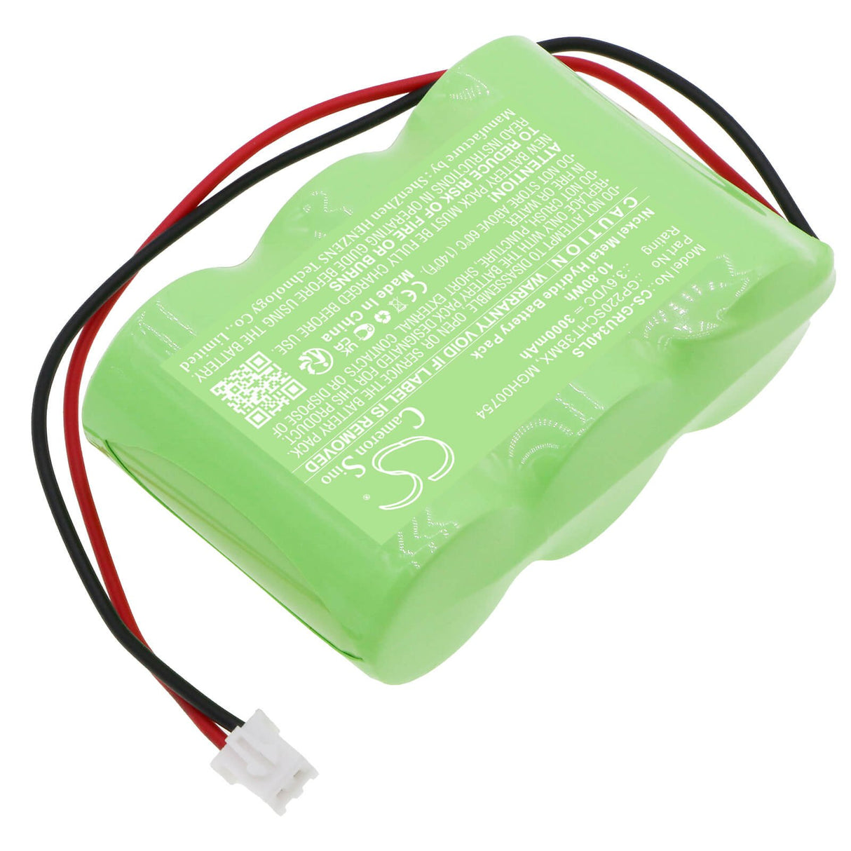 3,6V, Ni-MH, 3000mAh, batterie d'éclairage de secours compatible avec Legrand, Gp220scht3bmx, 61096, Eco2, 10,80Wh Éclairage de secours Cameron Sino Technology Limited