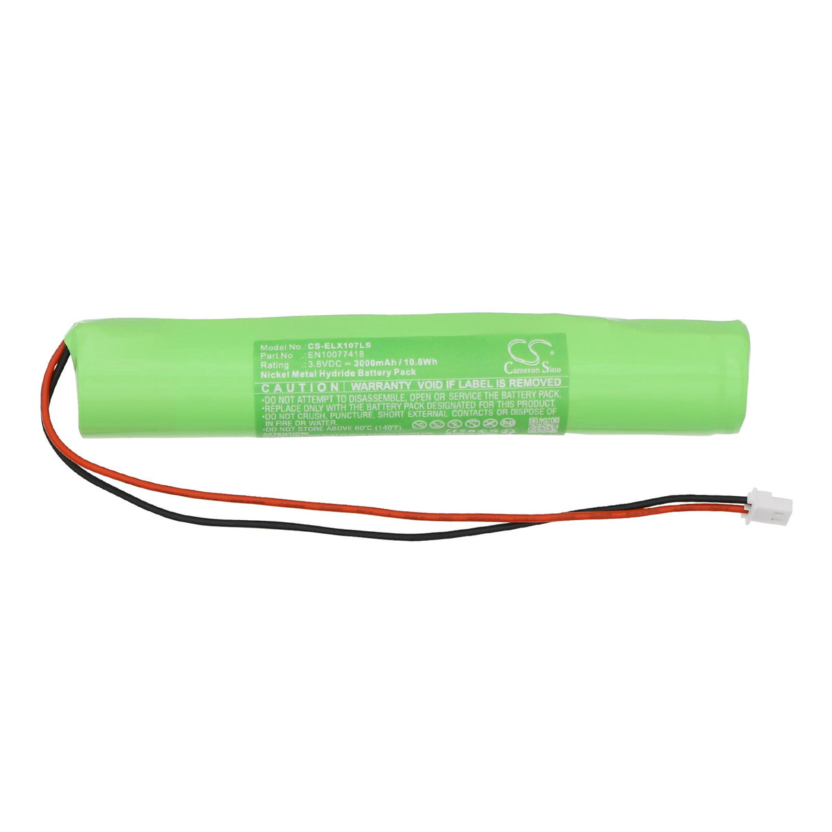 3,6V, Ni-MH, 3000mAh, Batterie d'éclairage de secours compatible avec Esylux, En10077418, Elx Led, 10,8Wh Éclairage de secours Cameron Sino Technology Limited