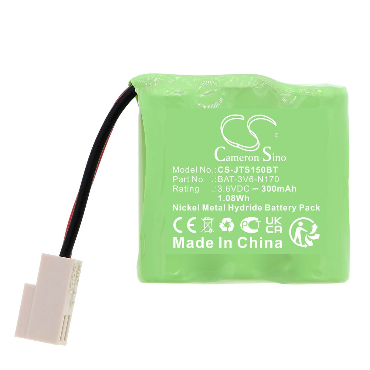 3.6v, Ni-mh, 300mah, Alarm Battery Fits Jablotron, Ja-150a, 1.08wh Alarm System Cameron Sino Technology Limited