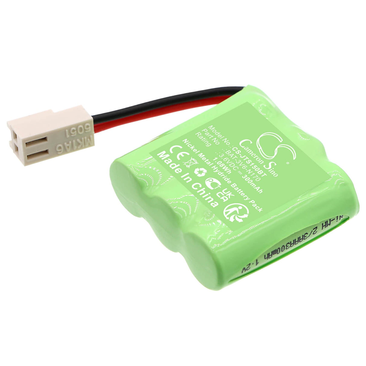 3.6v, Ni-mh, 300mah, Alarm Battery Fits Jablotron, Ja-150a, 1.08wh Alarm System Cameron Sino Technology Limited
