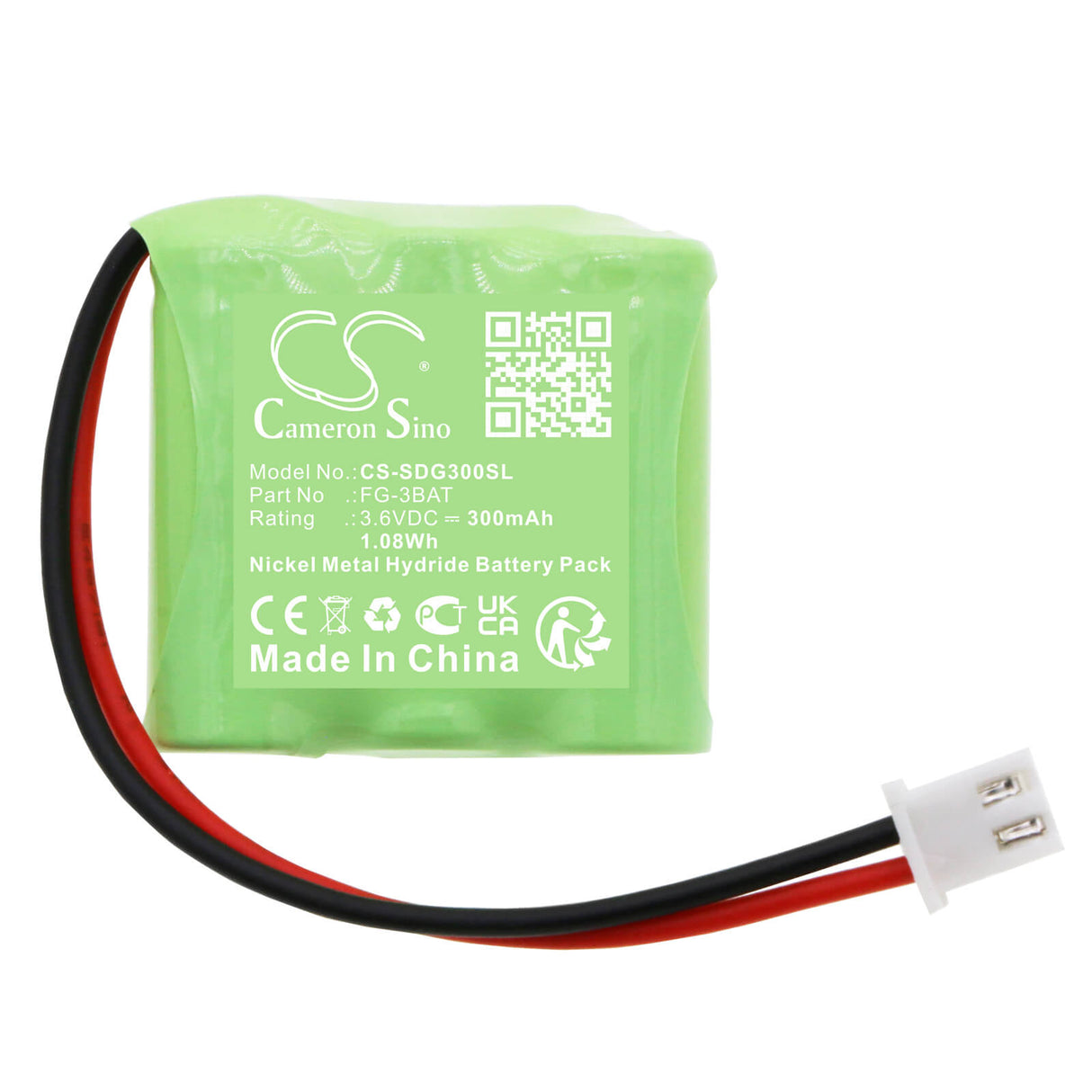 3,6v, Ni-mh, 300mah, Équipement, Enquête, Batterie de test compatible avec Shimpo, Fg-3000, 1,08wh Équipement, Enquête, Test Cameron Sino Technology Limited