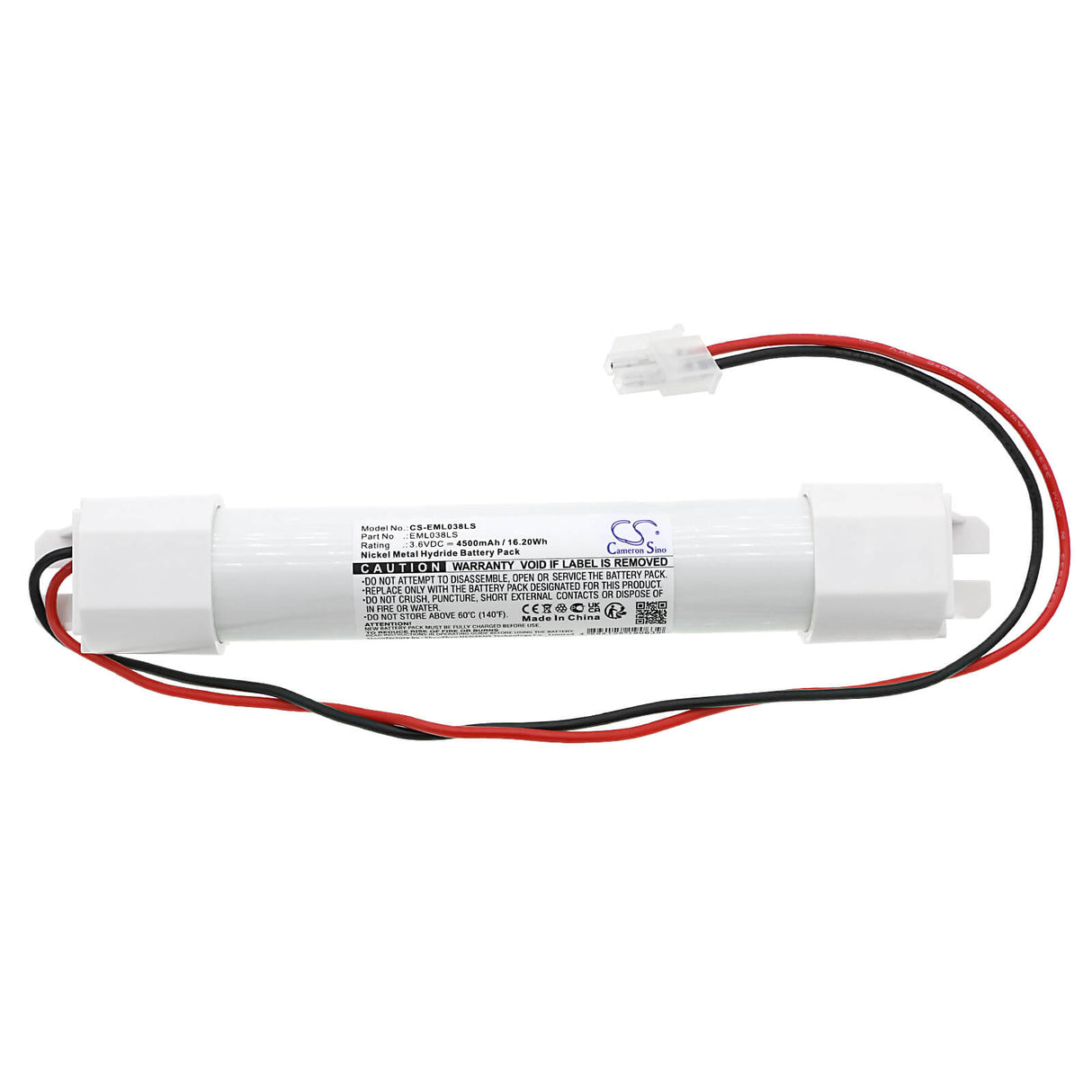 3.6V, Ni-MH, 4500mAh, batterie d'éclairage d'urgence compatible avec Cameron Sino Technologies, CS-EML038LS, 16.20Wh Éclairage d'urgence Cameron Sino Technology Limited