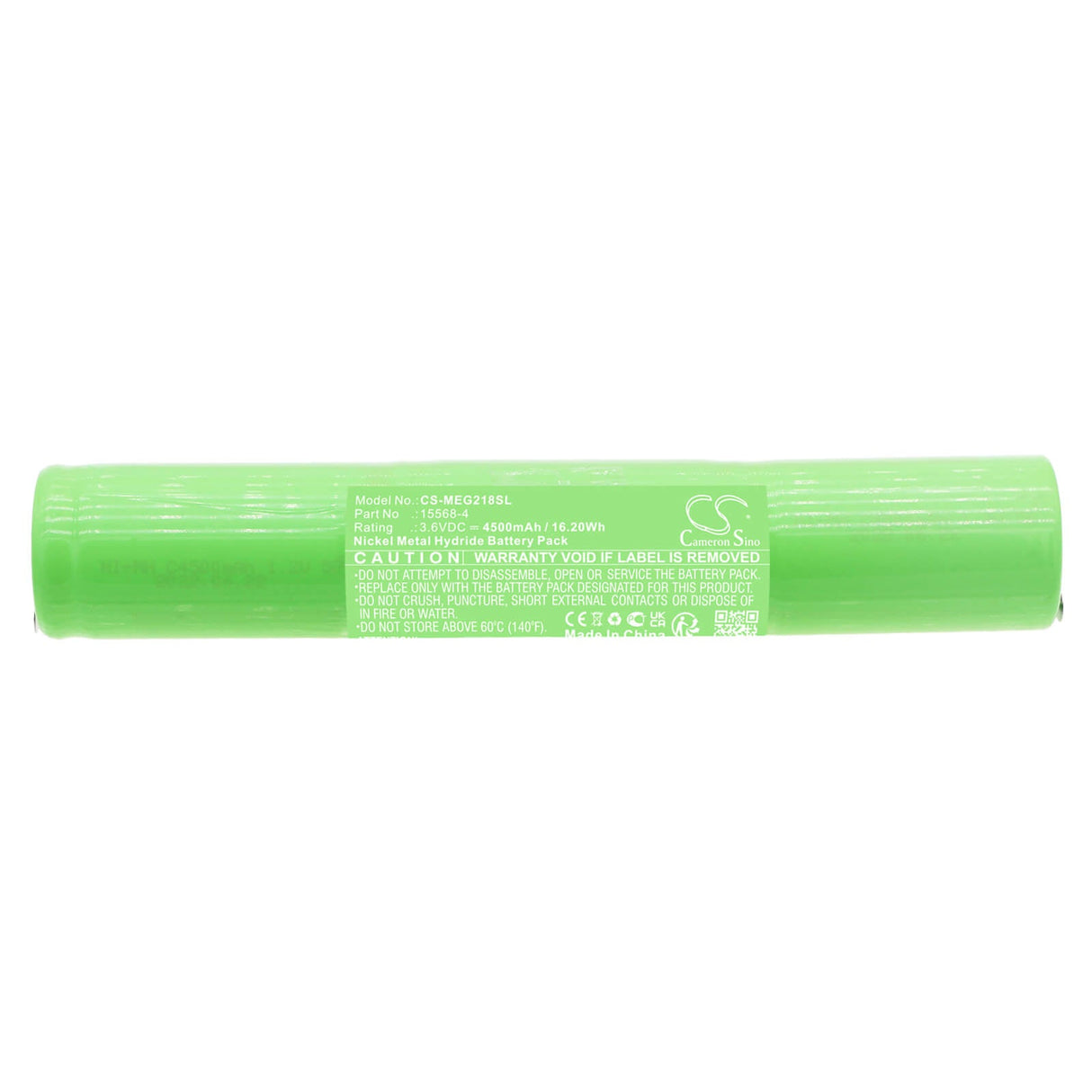 3.6V, Ni-MH, 4500mAh, Equipment battery fits Megger, 15568-4, 218650, 16.2Wh Equipment, Survey, Test Cameron Sino Technology Limited