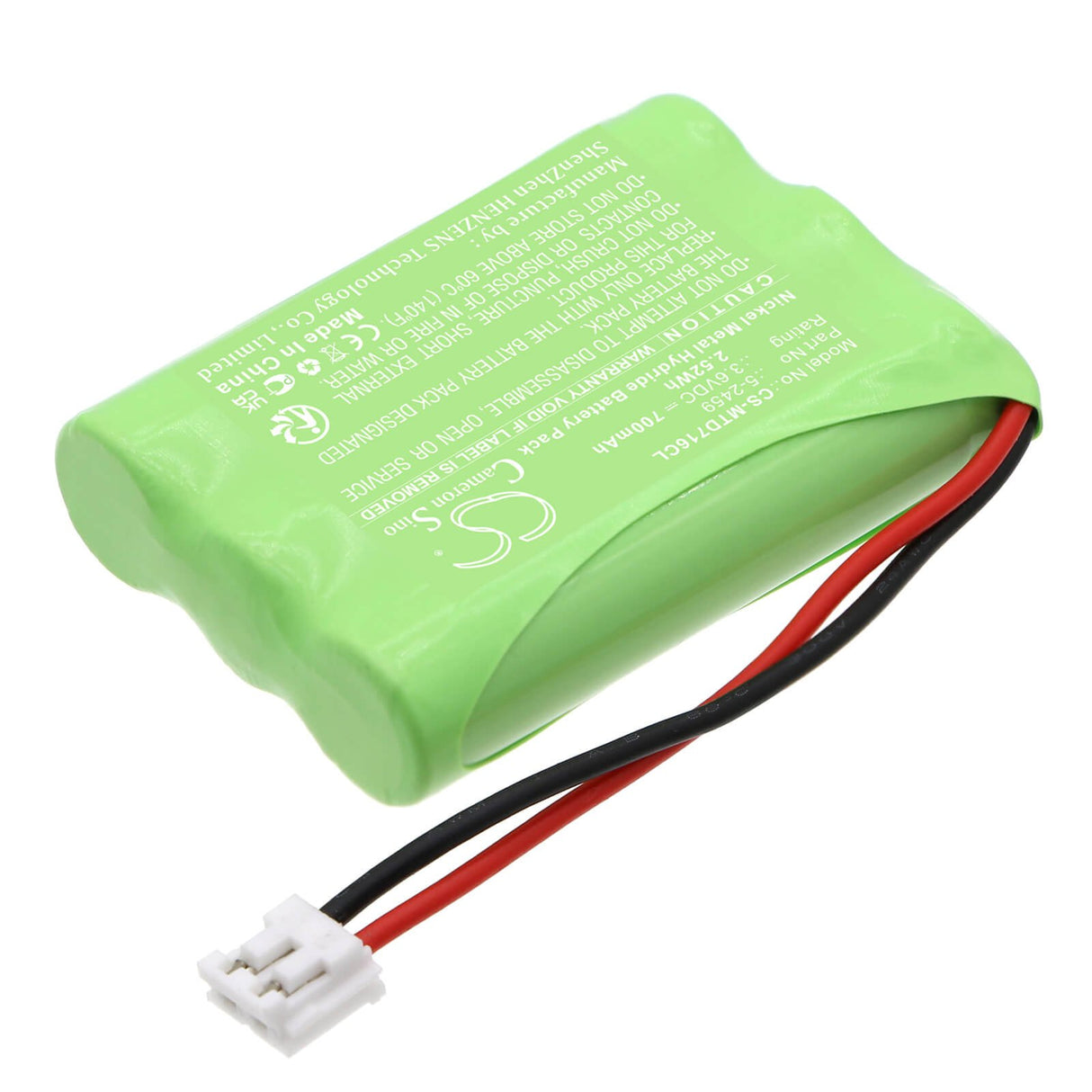 3,6V, Ni-MH, 700mAh, batterie de téléphone sans fil compatible avec Sanik, At&t, General, Motorola, Rca, Gp, Sanyo, Ge, Byd, Philips, Saft, 230-0969, E1937b, E560-2, 2,52Wh Téléphone sans fil Cameron Sino Technology Limited (Téléphone sans fil)