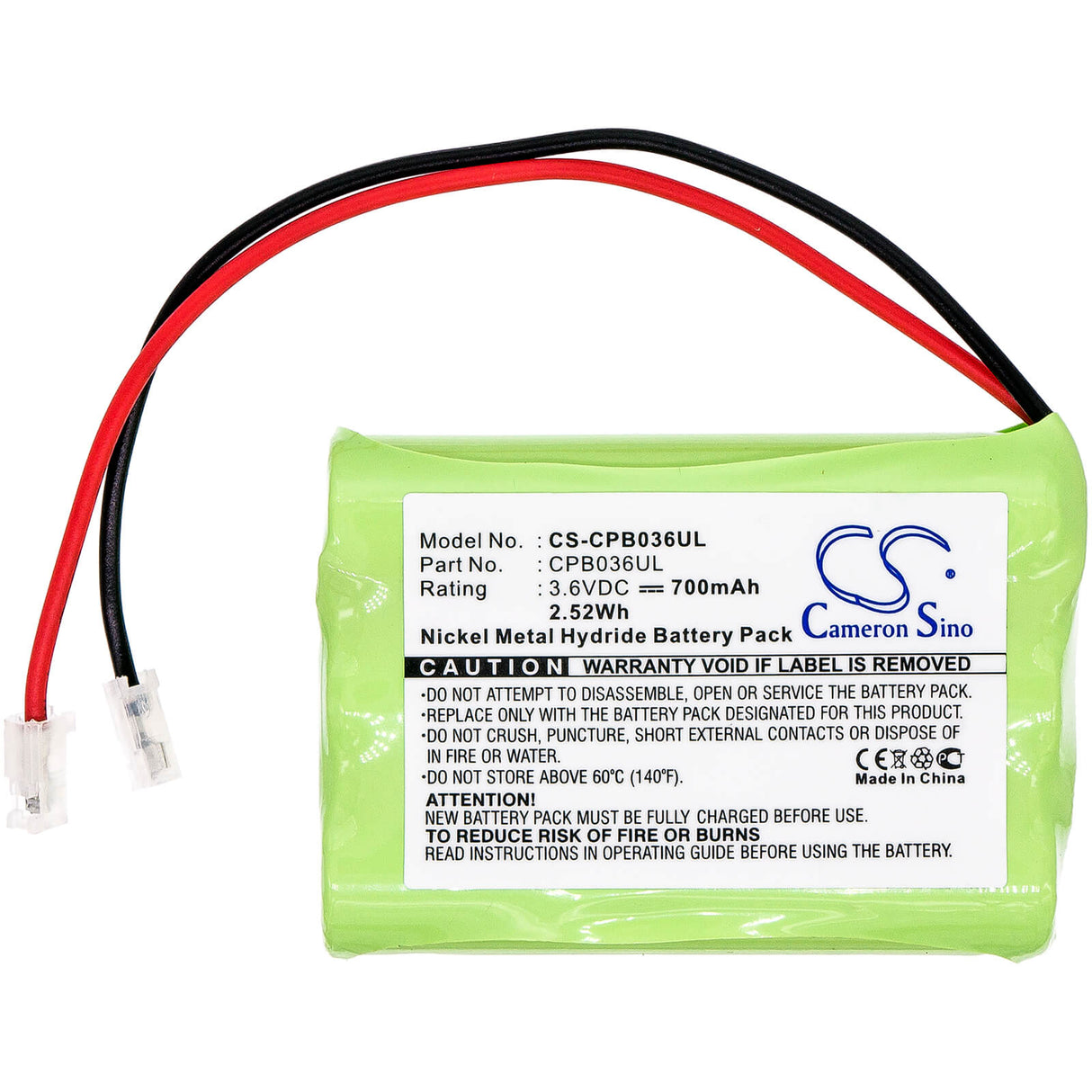 3.6V, Ni-MH, 700mAh, Cordless Phone battery fits Gp, Universal, 60aaam3bmu, 2.52Wh Cordless Phone Cameron Sino Technology Limited (Cordless Phone)