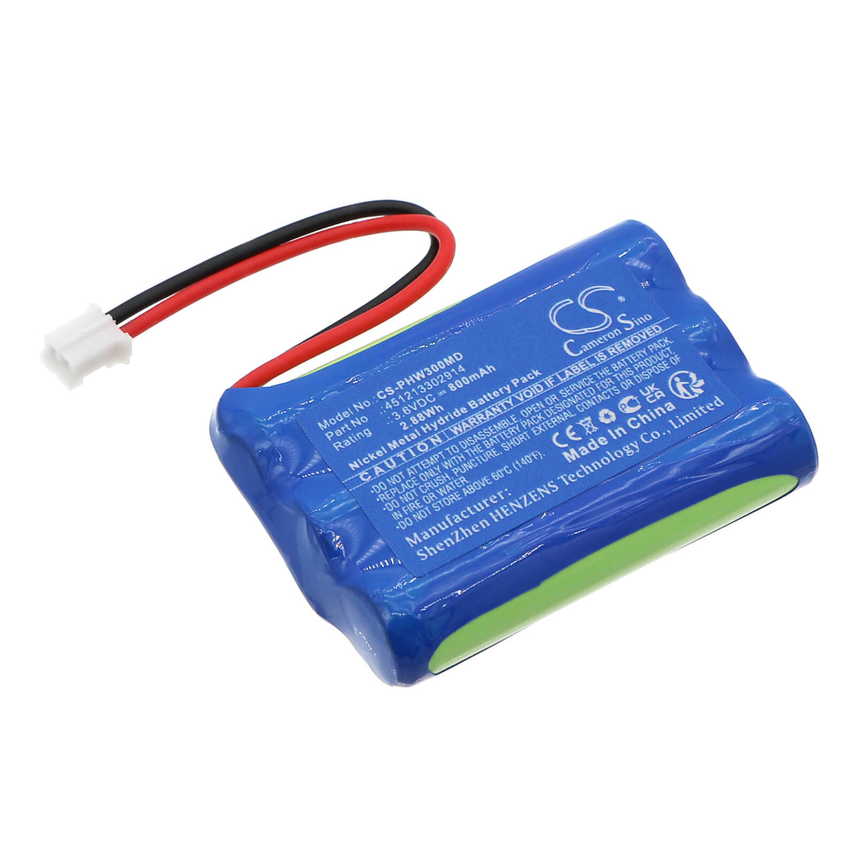 3,6V, Ni-MH, 800mAh, Batterie médicale compatible avec Philips, 451213302914, Télécommande W13, 2,88Wh Médical Cameron Sino Technology Limited (Médical)