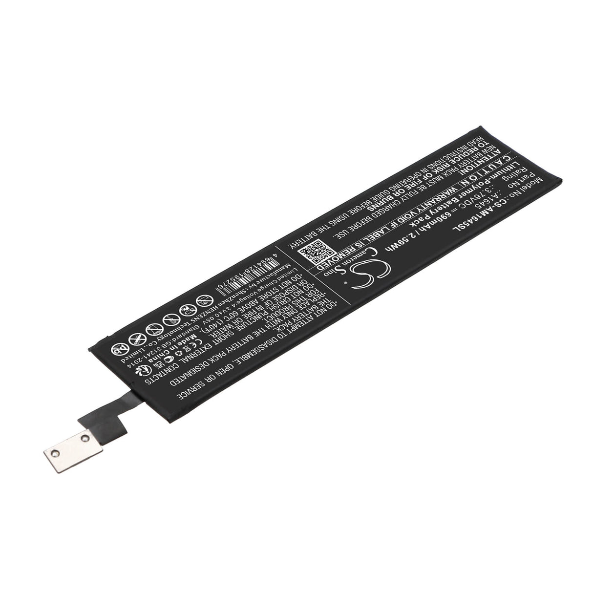 3.76V, Li-Polymer, 690mAh, Keyboard,Mouse battery fits Apple, A1645, A1644, A1843, 2.59Wh Keyboard,Mouse Cameron Sino Technology Limited