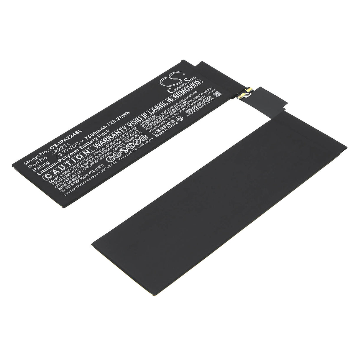 3.77v, Li-polymer, 7500mah, Battery Fits Apple A2068, A2228, A2230, 28.28wh Notebook, Laptop Cameron Sino Technology Limited