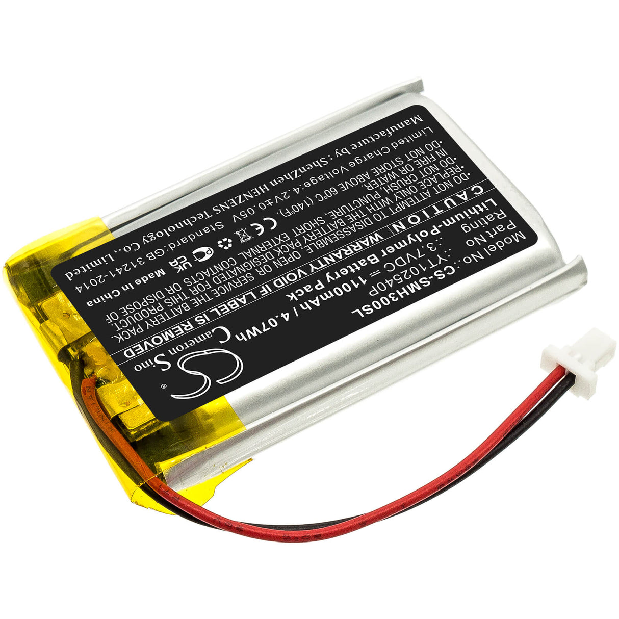 3.7v, 1100mah, Li-polymer Headset Battery Fits Sena, 30k, 50s, Sp46, 4.07wh Wireless Headset Cameron Sino Technology Limited