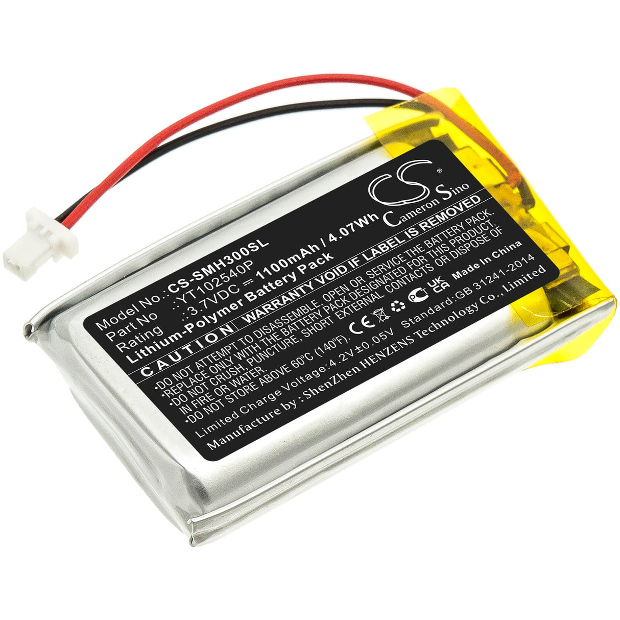 3.7v, 1100mah, Li-polymer Headset Battery Fits Sena, 30k, 50s, Sp46, 4.07wh Wireless Headset Cameron Sino Technology Limited