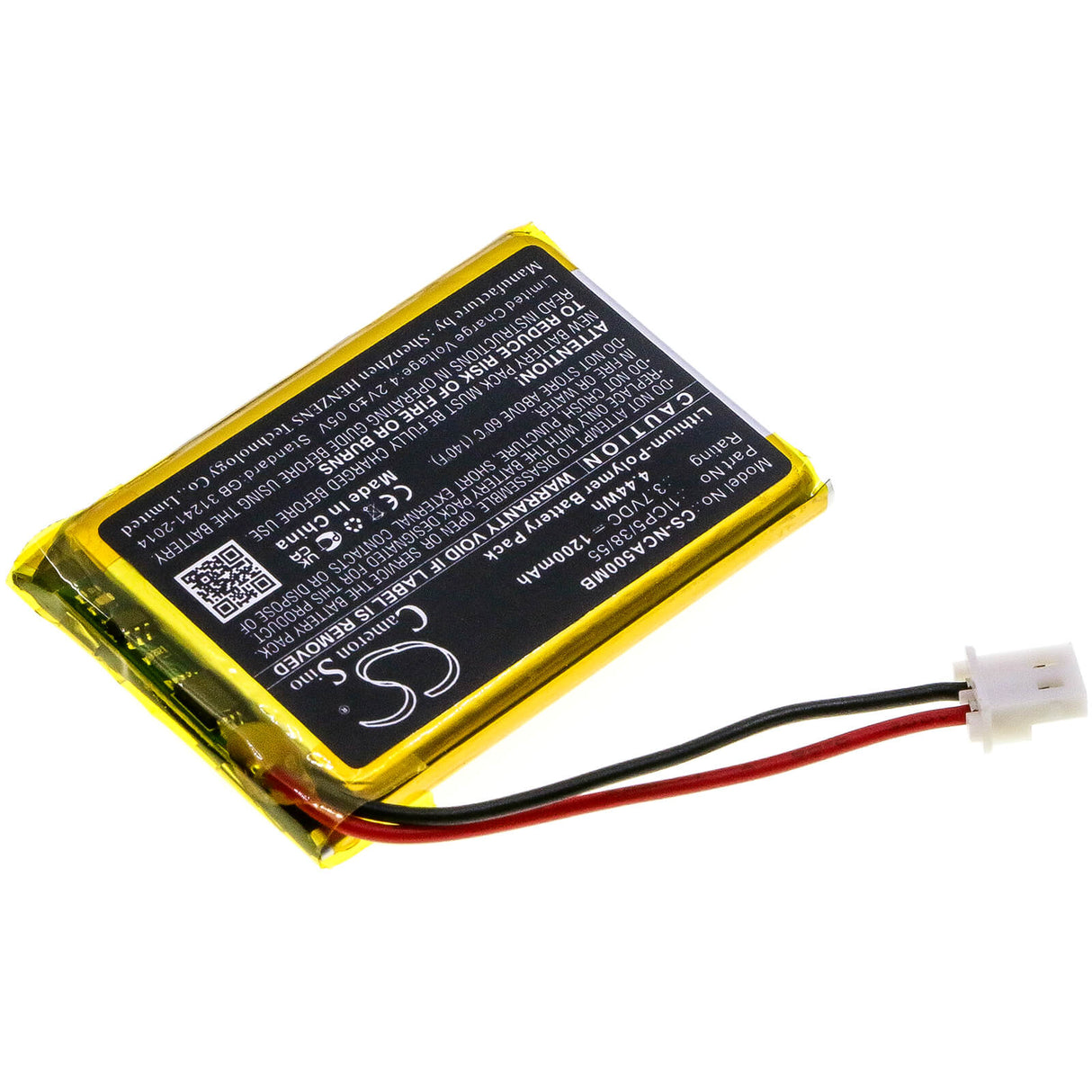 3.7v, 1200mah, Li-polymer Babyphone Battery Fits Nuk, Eco Control Audio 500, 530d+, 4.44wh BabyPhone Cameron Sino Technology Limited