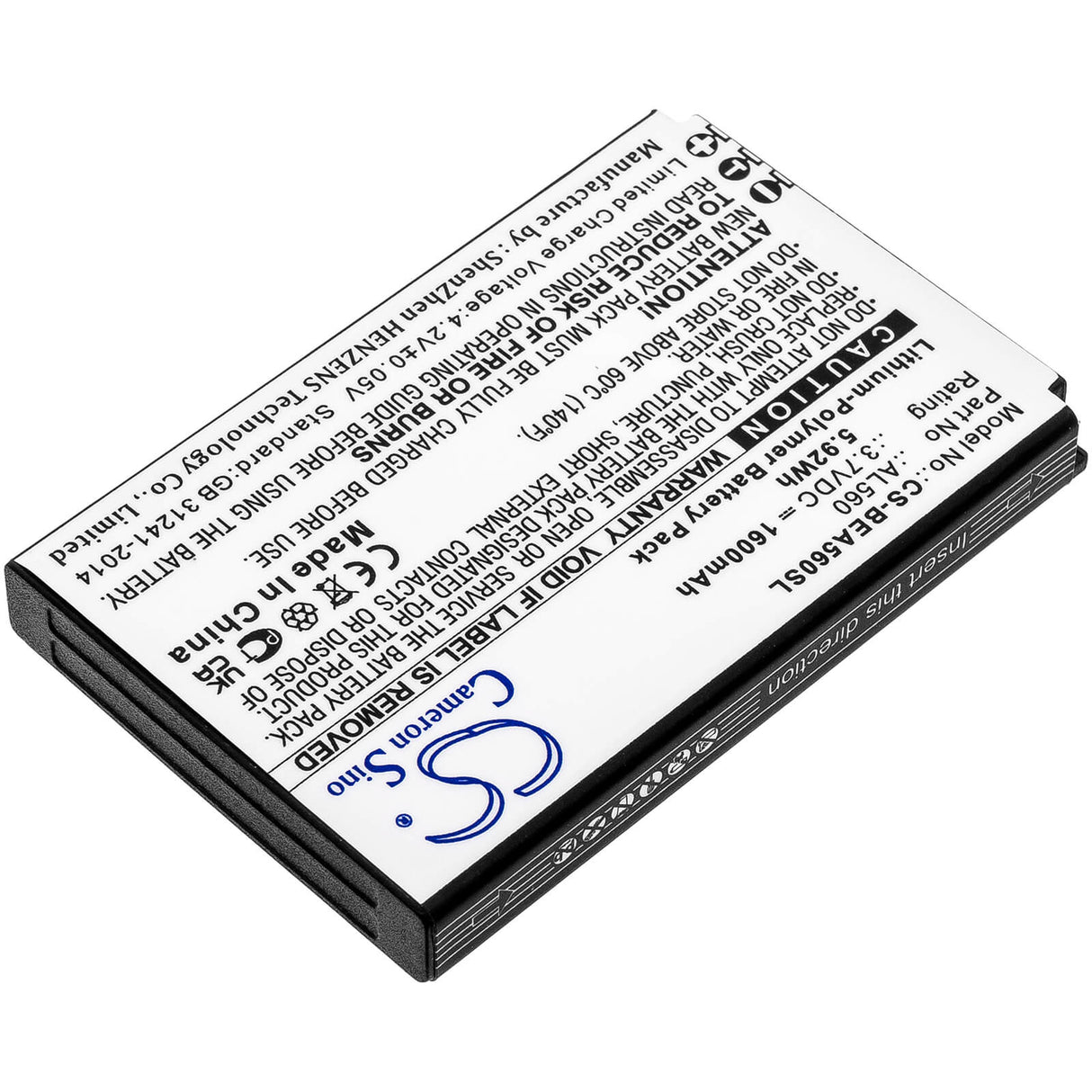3.7V, Li-Polymer, 1600mAh, SmartPhone battery fits Bea-fon, Al560, Al560, 5.92Wh Mobile, SmartPhone Cameron Sino Technology Limited (Smartphone)