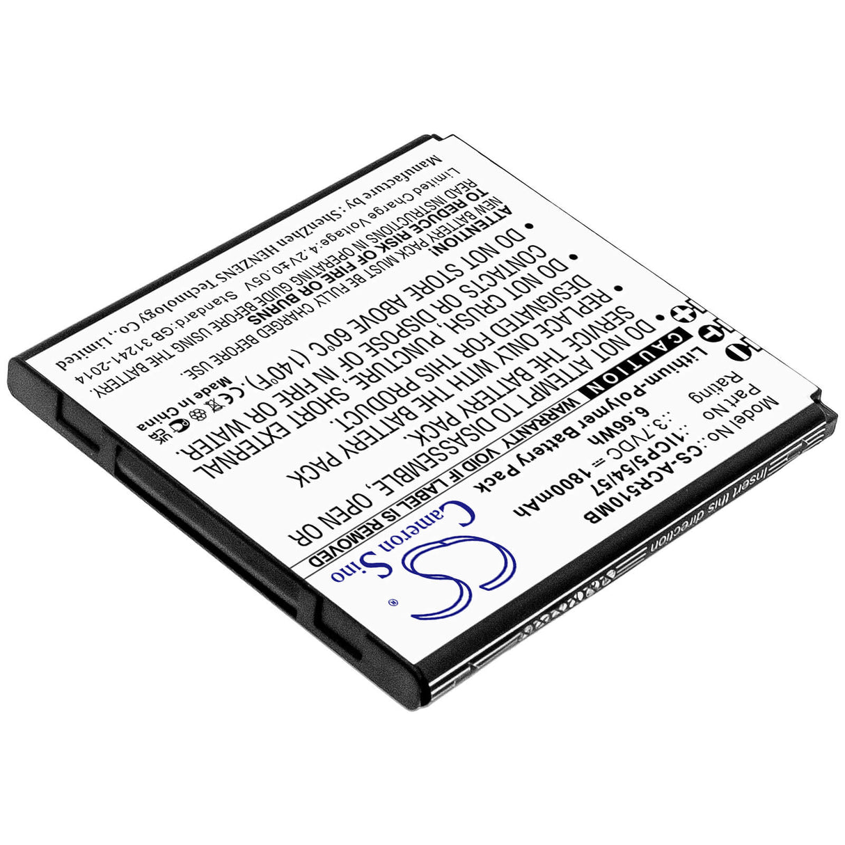 3.7v, 1800mah, Li-polymer Babyphone Battery Fits Angelcare, Ac310, Ac315, Ac417, 6.66wh BabyPhone Cameron Sino Technology Limited