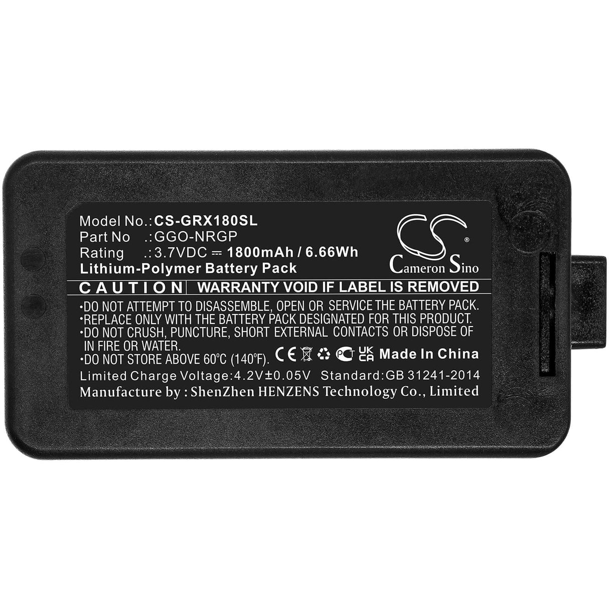 3.7v, 1800mah, Batterie Li-polymère pour système de moniteur de scène compatible avec Green-go, Wbpx Wireless Beltpack, 6.66wh Système de moniteur de scène Cameron Sino Technology Limited