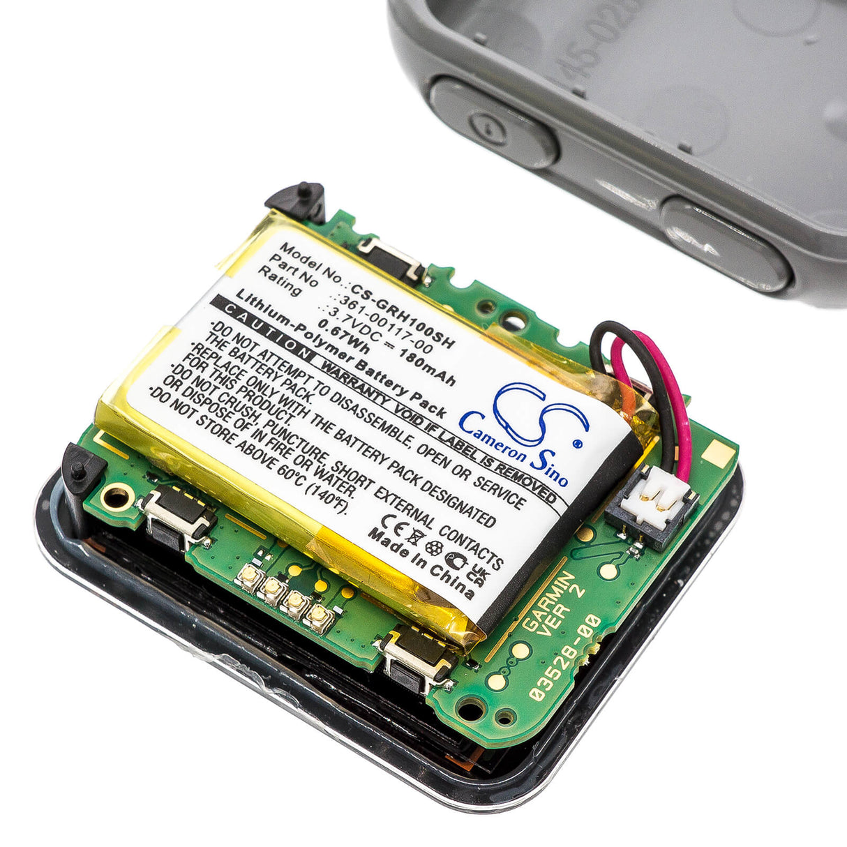 3.7V, Li-Polymer, 180mAh, Smartwatch battery fits Garmin, 361-00117-00, Approach S10, Approach S20, 0.67Wh Smartwatch Cameron Sino Technology Limited